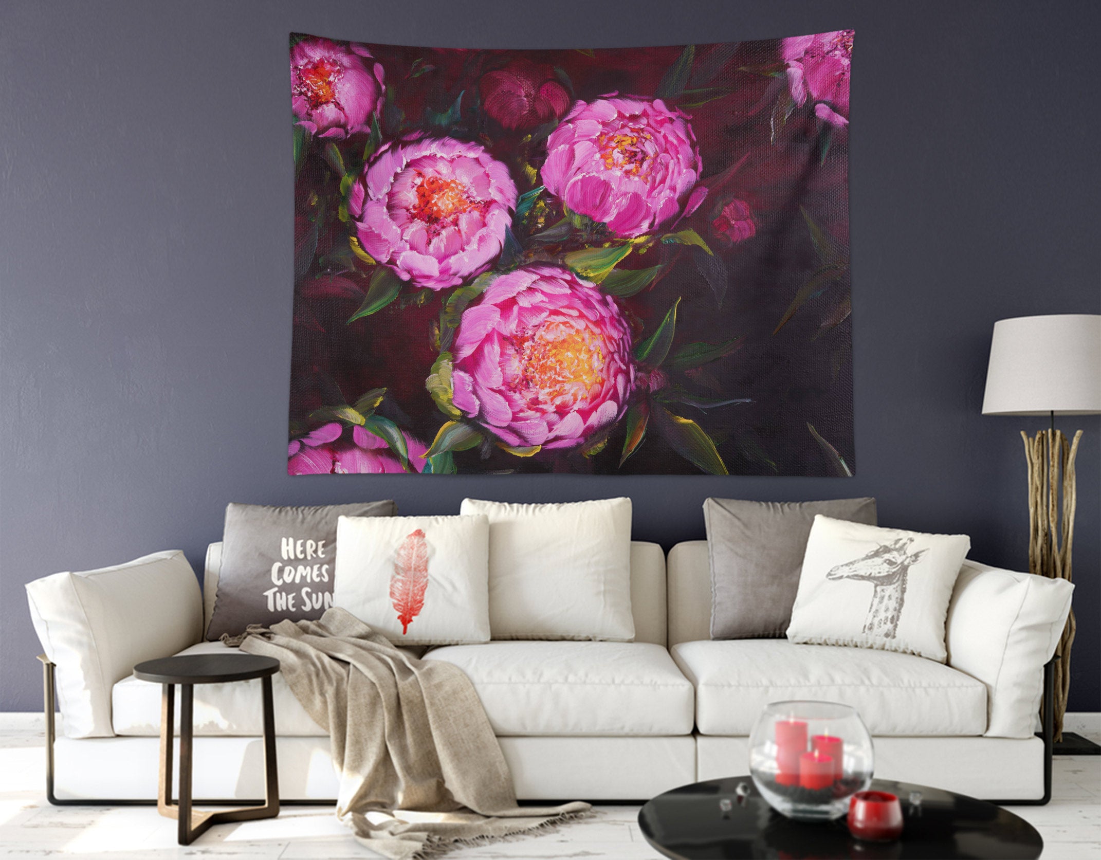 3D Pink Flowers 3402 Skromova Marina Tapestry Hanging Cloth Hang