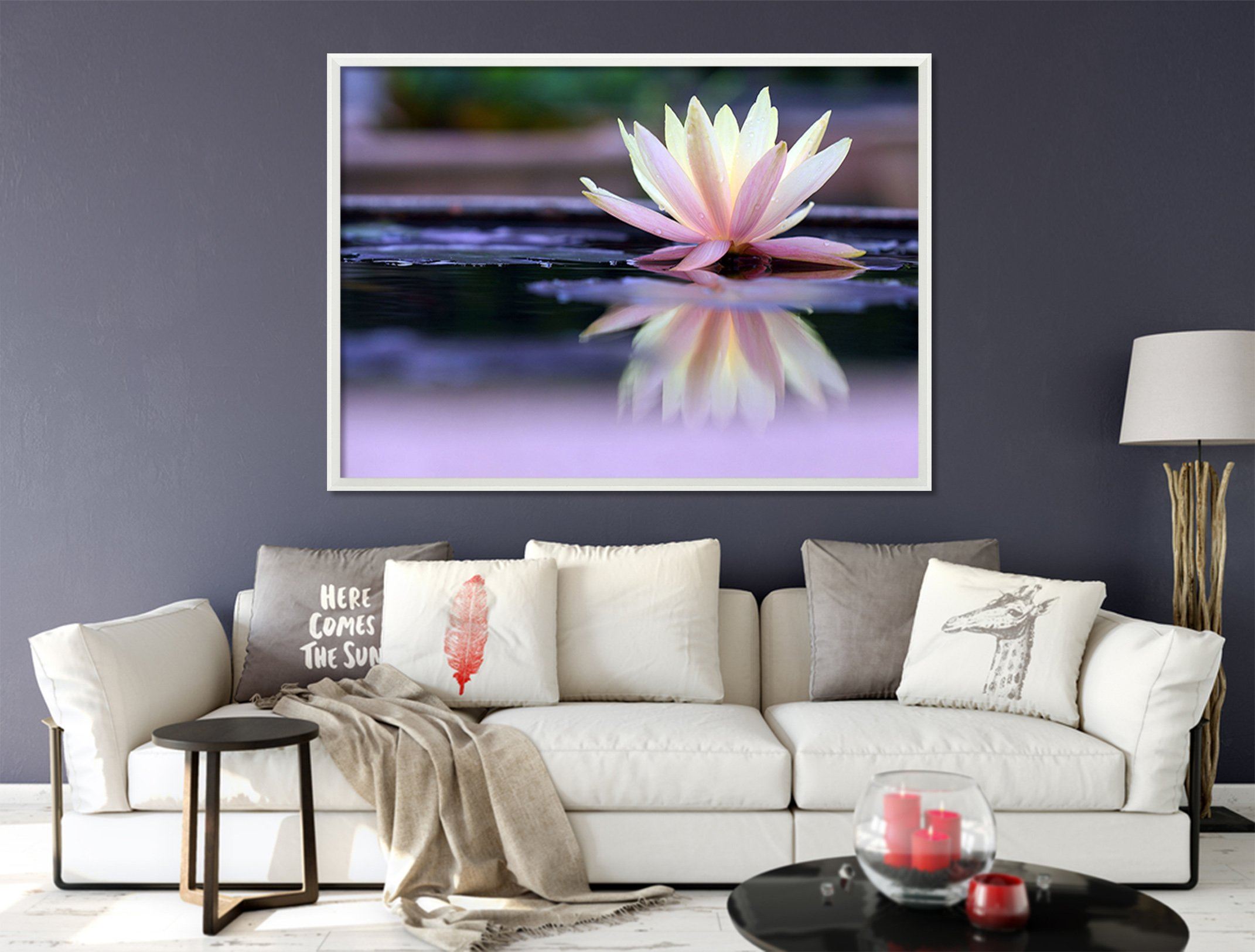 3D Lotus Beautiful 173 Fake Framed Print Painting Wallpaper AJ Creativity Home 