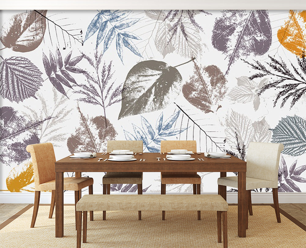 3D Painting Leaves WC538 Wall Murals