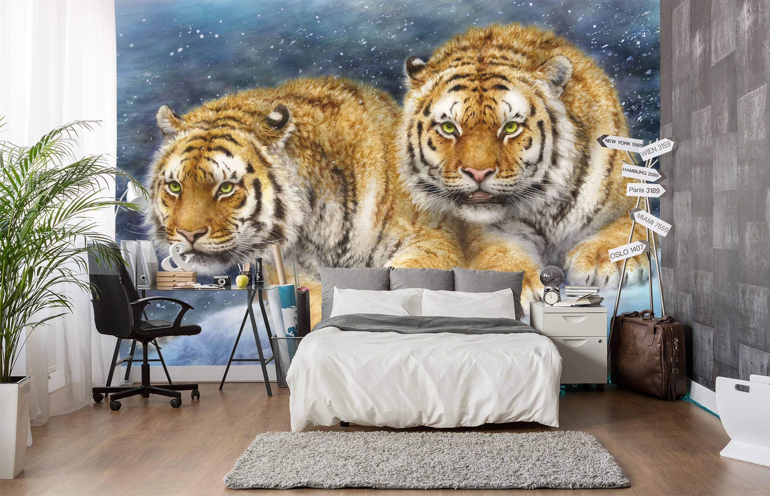 3D Snow Animal Tiger 5458 Kayomi Harai Wall Mural Wall Murals