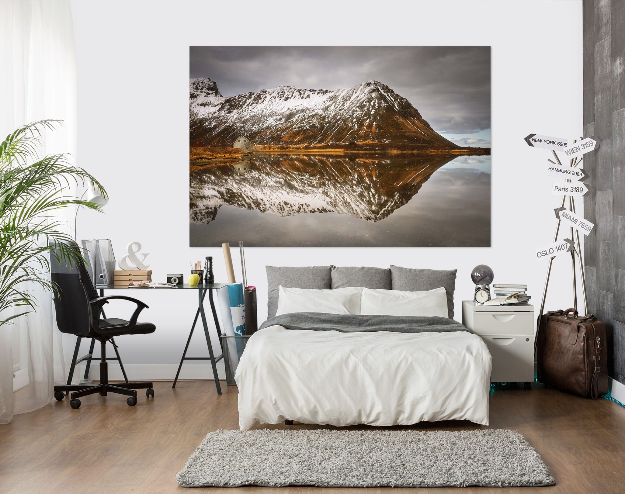 3D Mountain Reflected 102 Marco Carmassi Wall Sticker Wallpaper AJ Wallpaper 2 