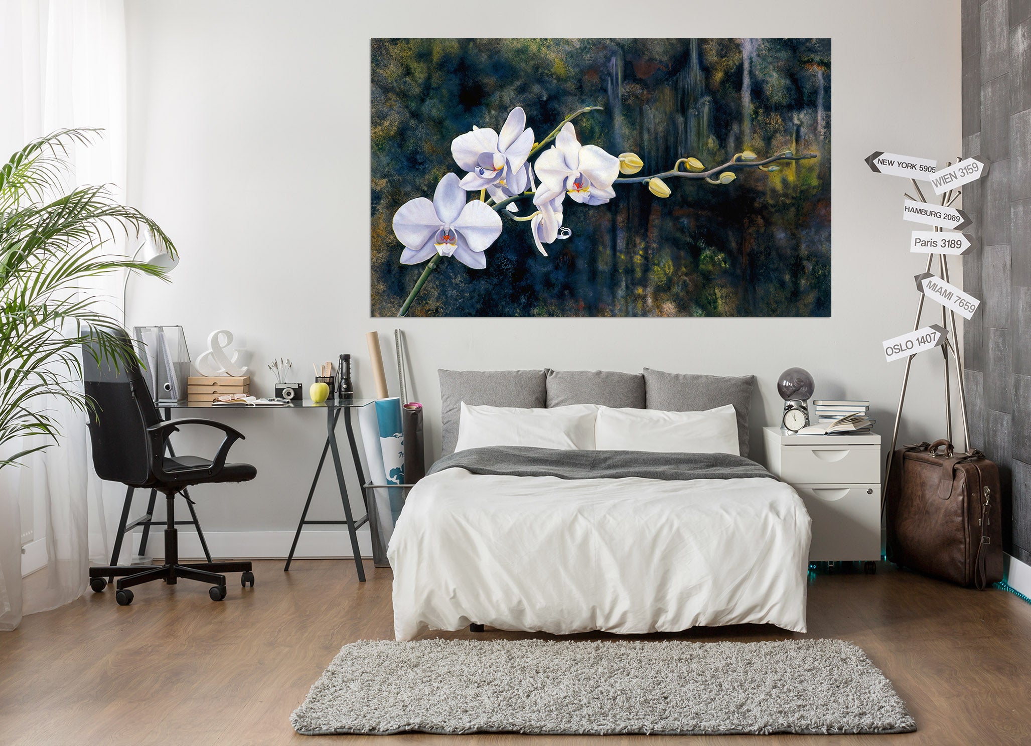 3D White Flowers 110112 Matthew Holden Bates Wall Sticker