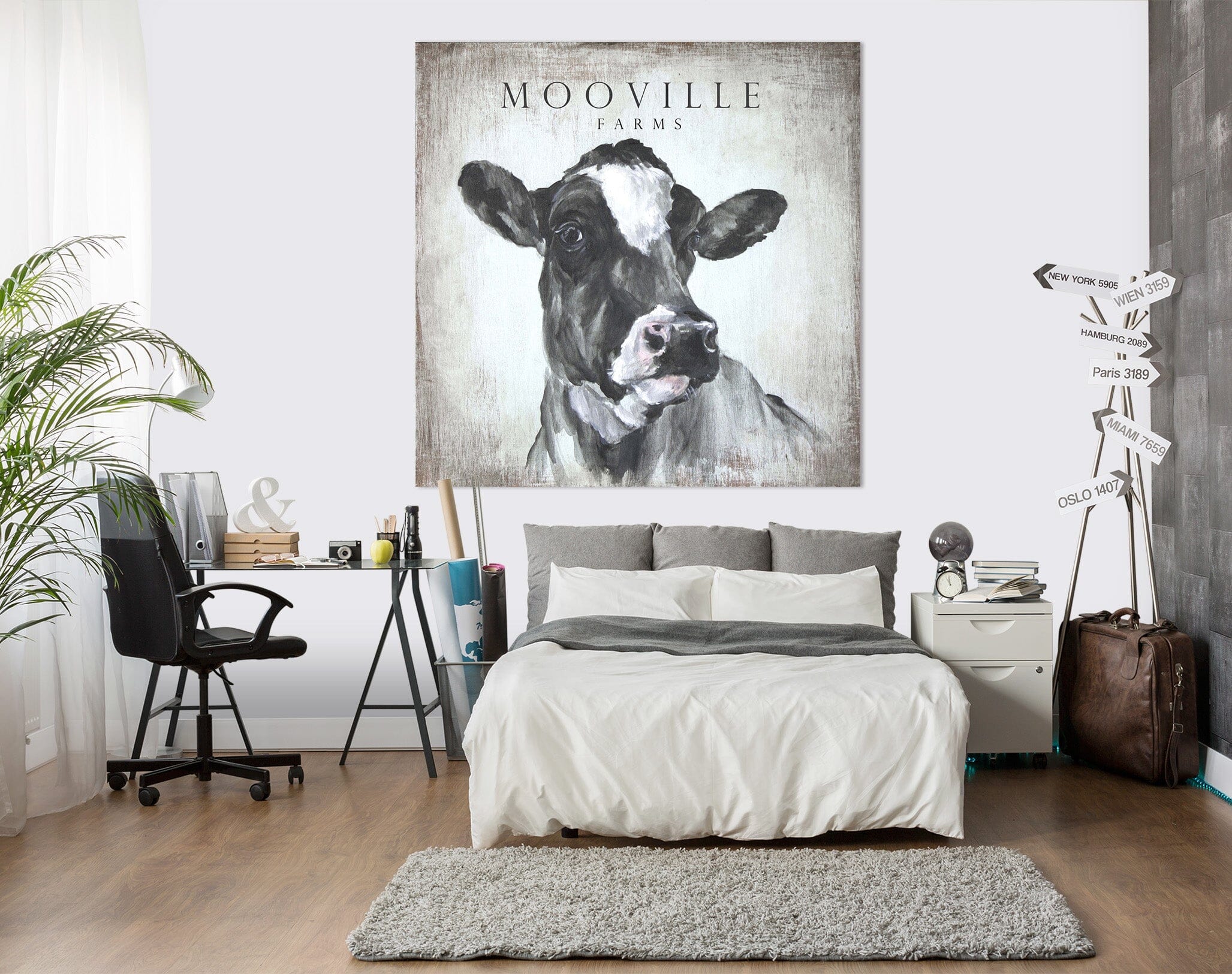 3D Sketch Cow 009 Debi Coules Wall Sticker Wallpaper AJ Wallpaper 2 