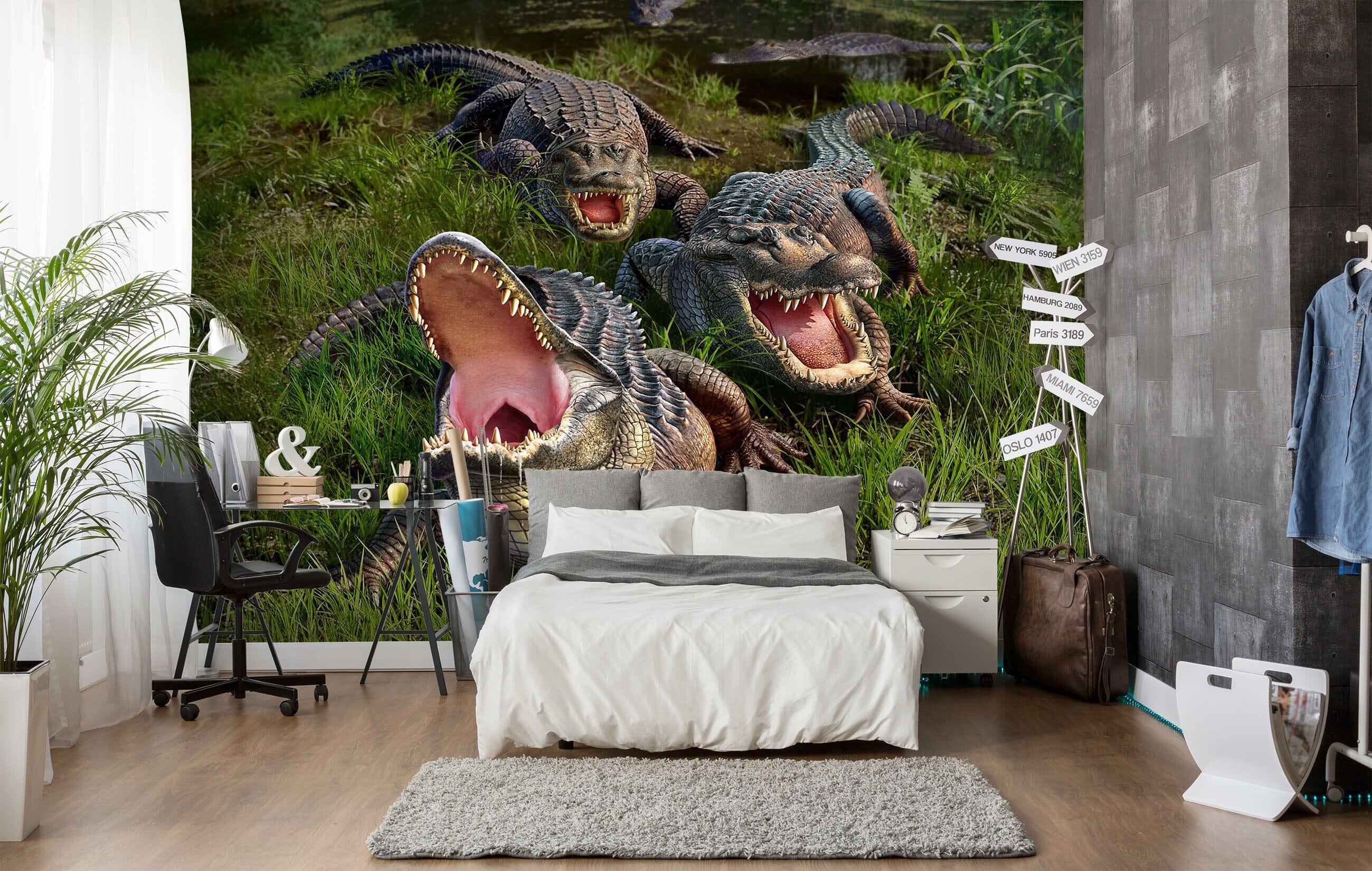 3D Crocodile 100 Jerry LoFaro Wall Mural Wall Murals Wallpaper AJ Wallpaper 2 