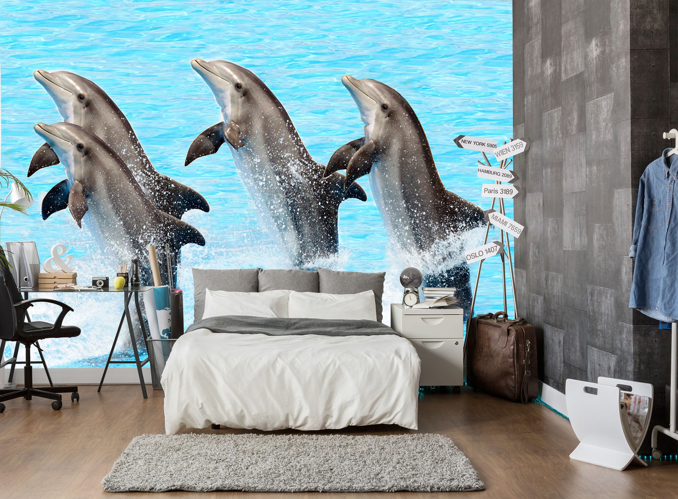 3D Dolphin Show 119 Wall Murals