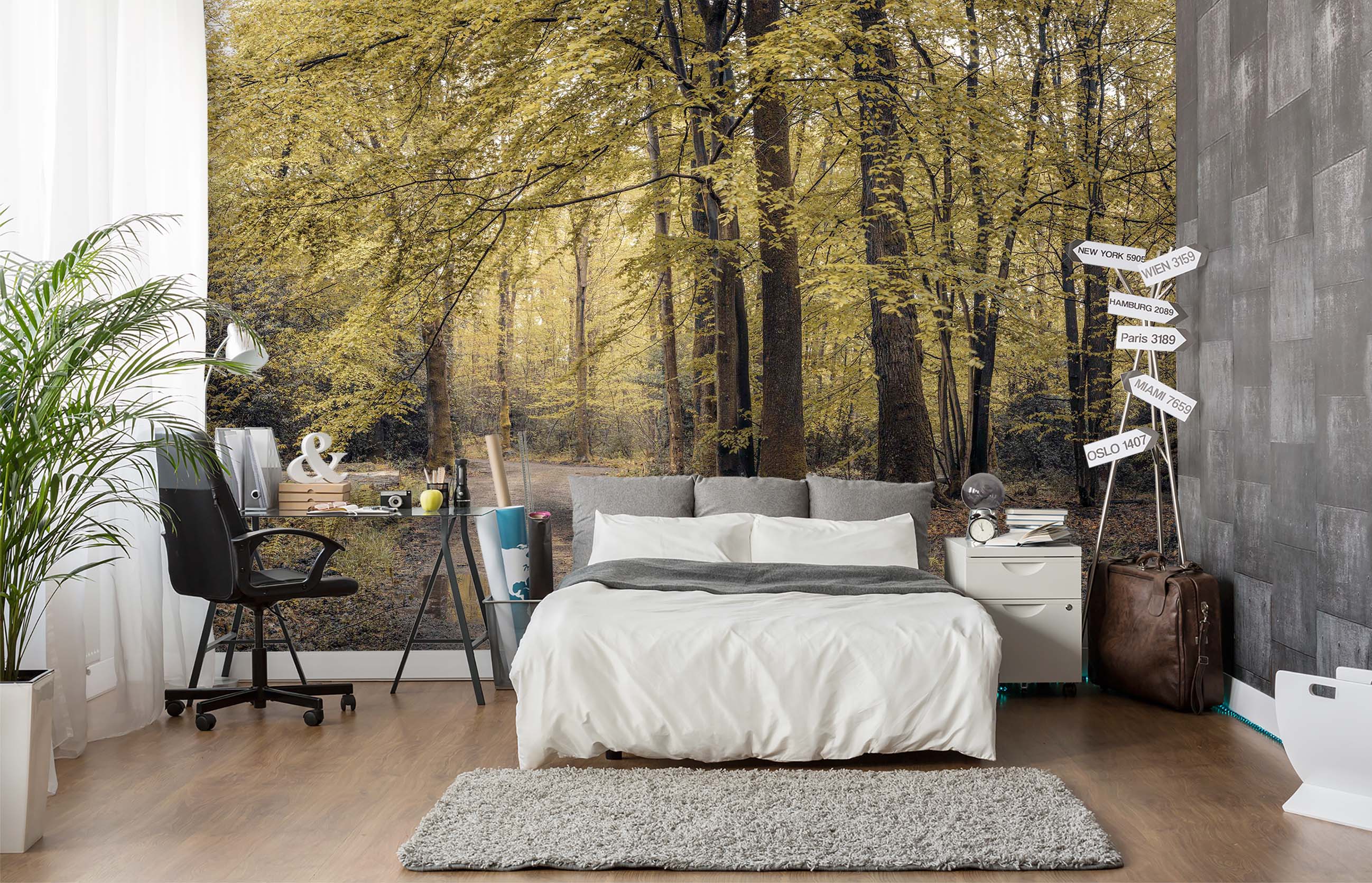 3D Forest Leaves 6180 Assaf Frank Wall Mural Wall Murals