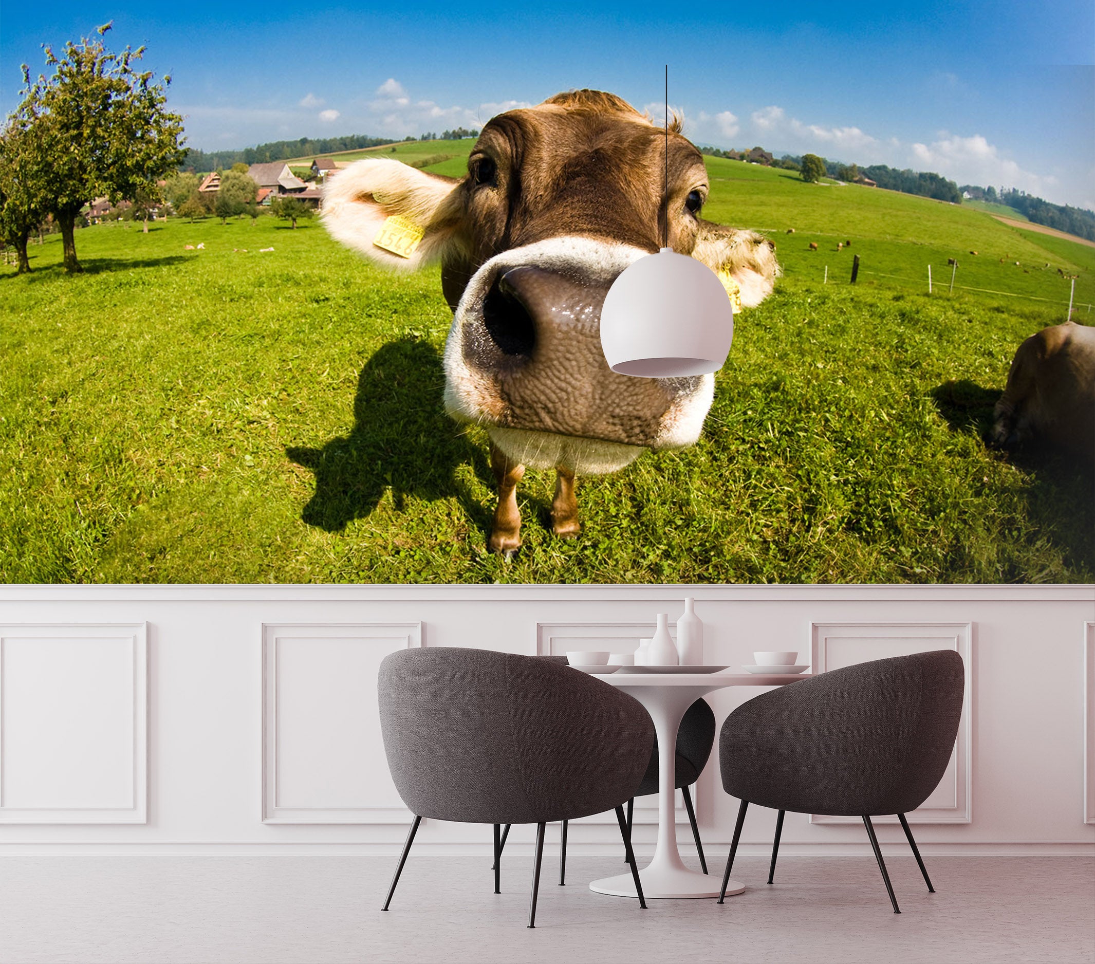 3D Cow Head 316 Wall Murals