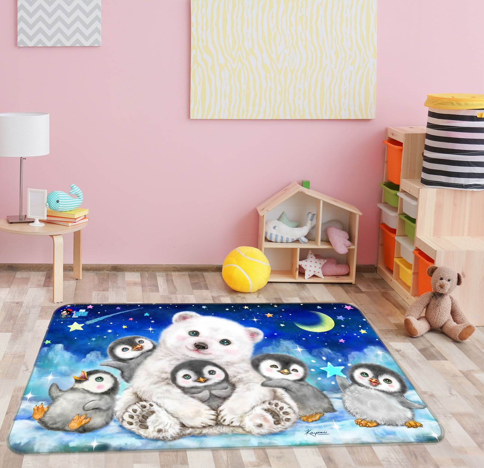 3D Cute Bear Penguin 5738 Kayomi Harai Rug Non Slip Rug Mat