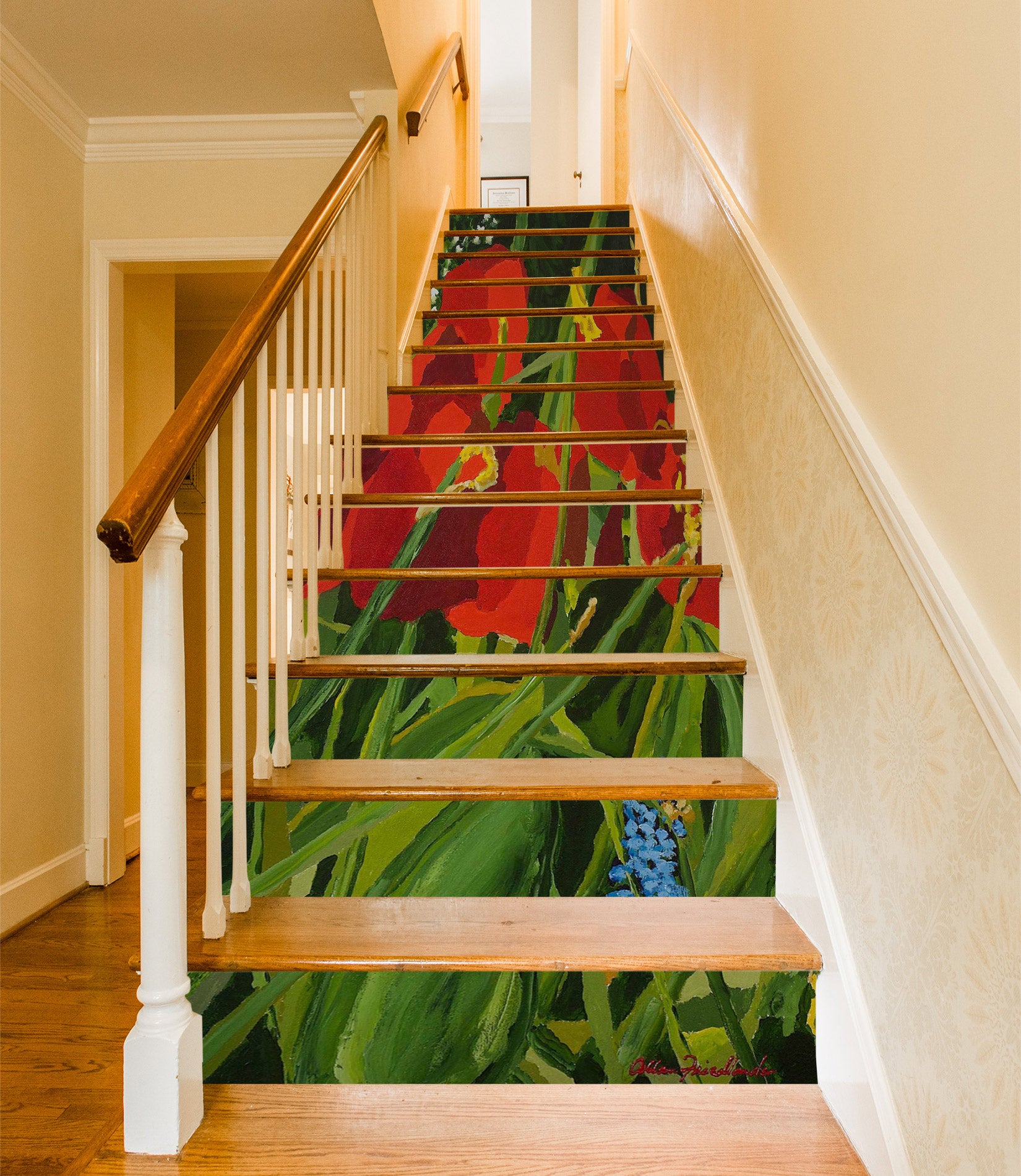 3D Flowers Red 89201 Allan P. Friedlander Stair Risers