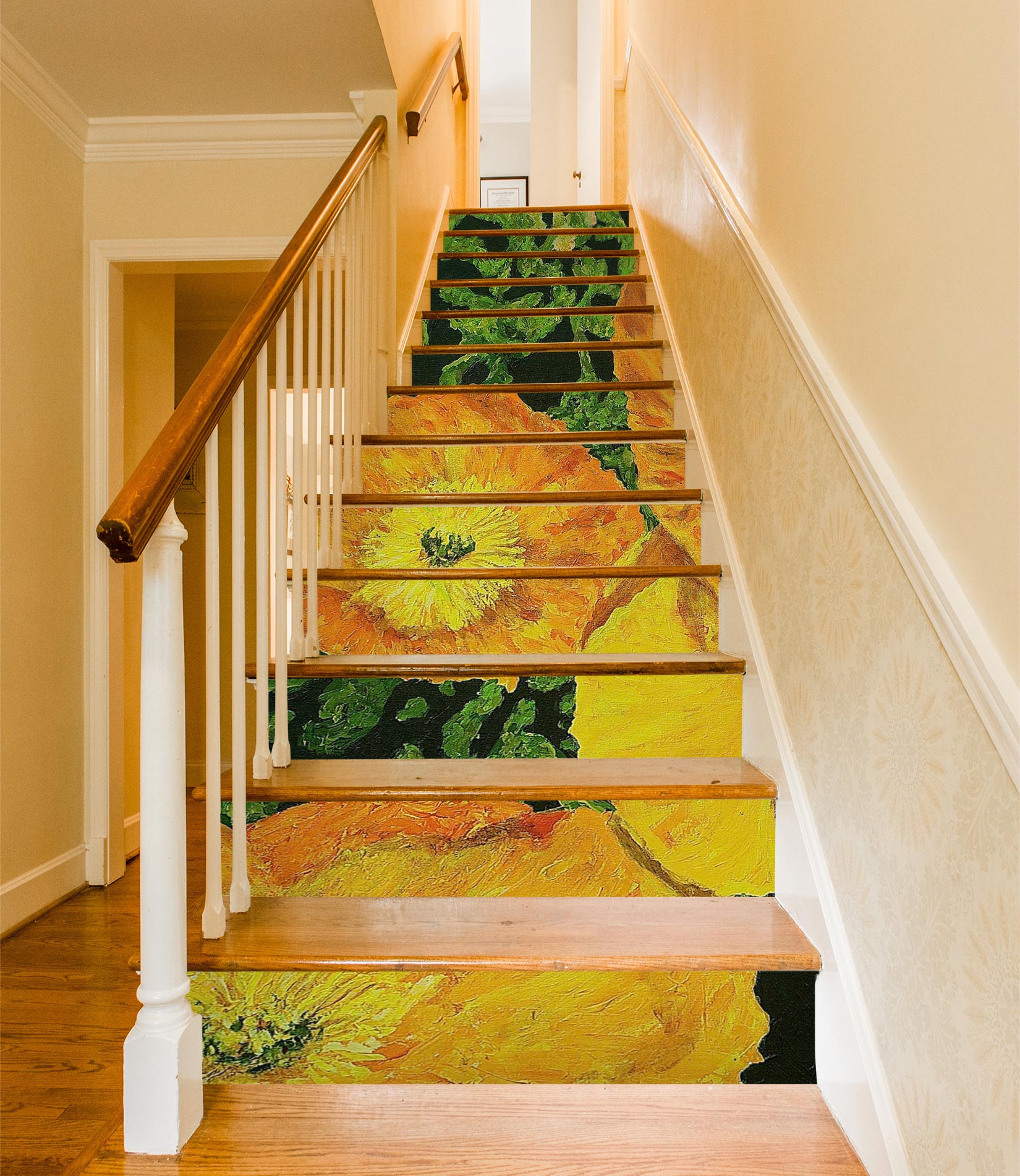 3D Yellow Flowers Oil Painting 89212 Allan P. Friedlander Stair Risers