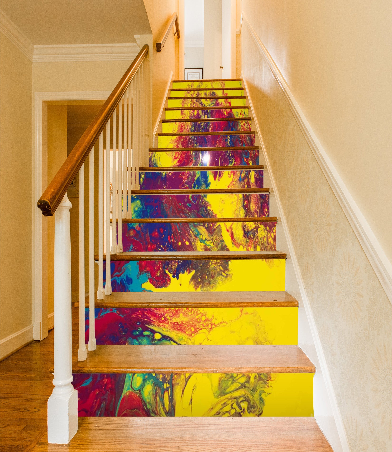 3D Colorful Pigment Texture 90197 Valerie Latrice Stair Risers