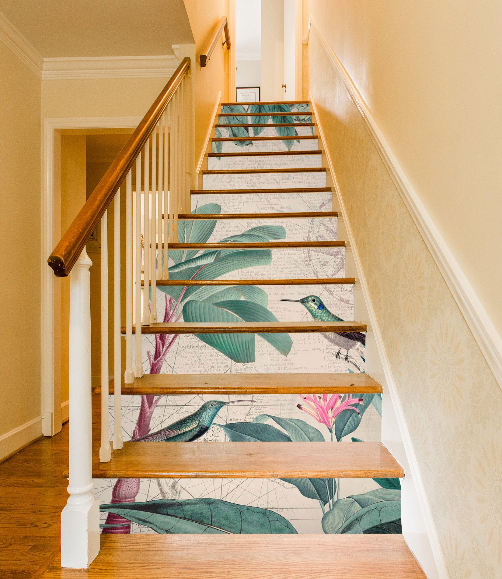 3D Bird Leaves Tree 10498 Andrea Haase Stair Risers