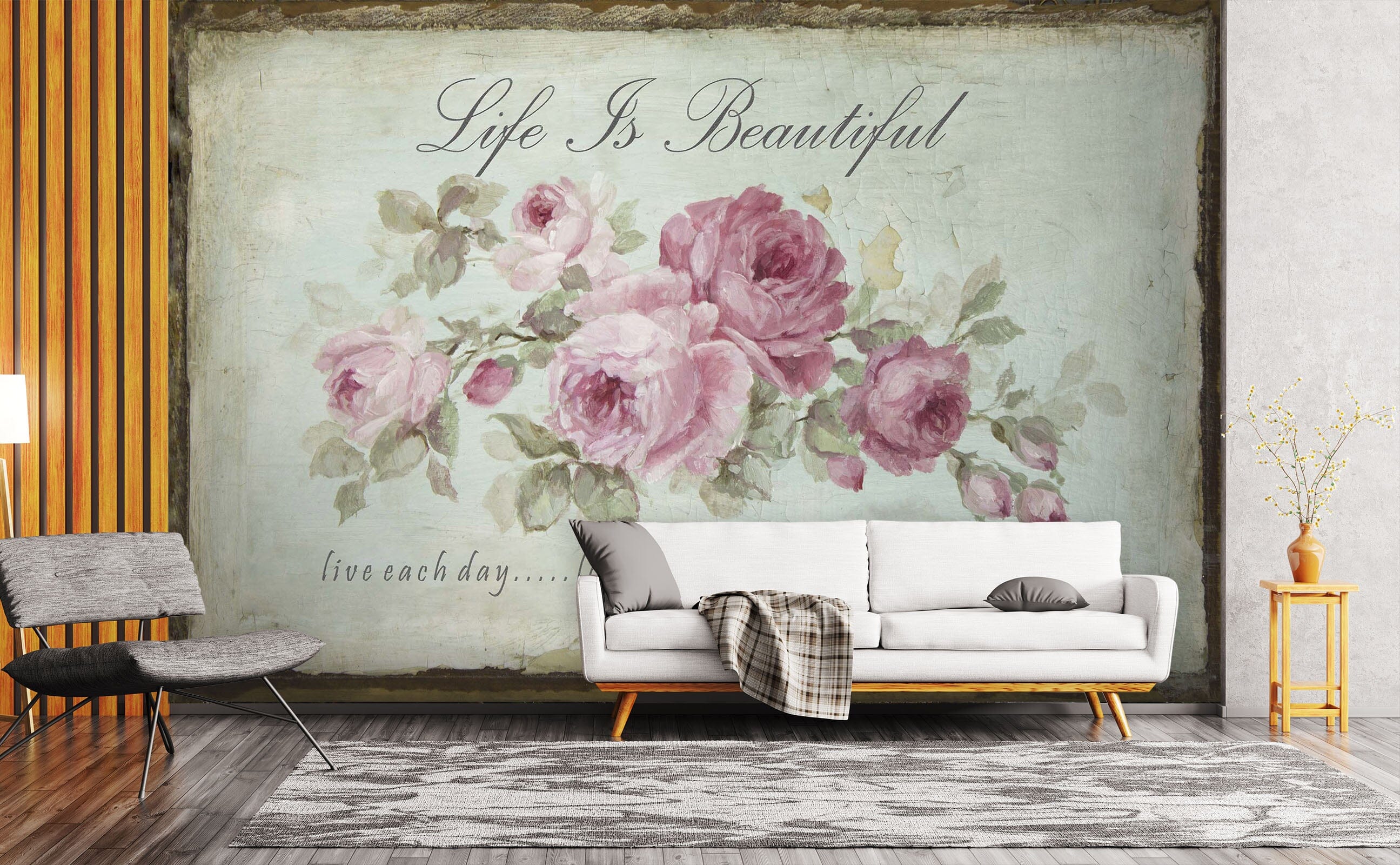 3D Pink Rose 1407 Debi Coules Wall Mural Wall Murals Wallpaper AJ Wallpaper 2 