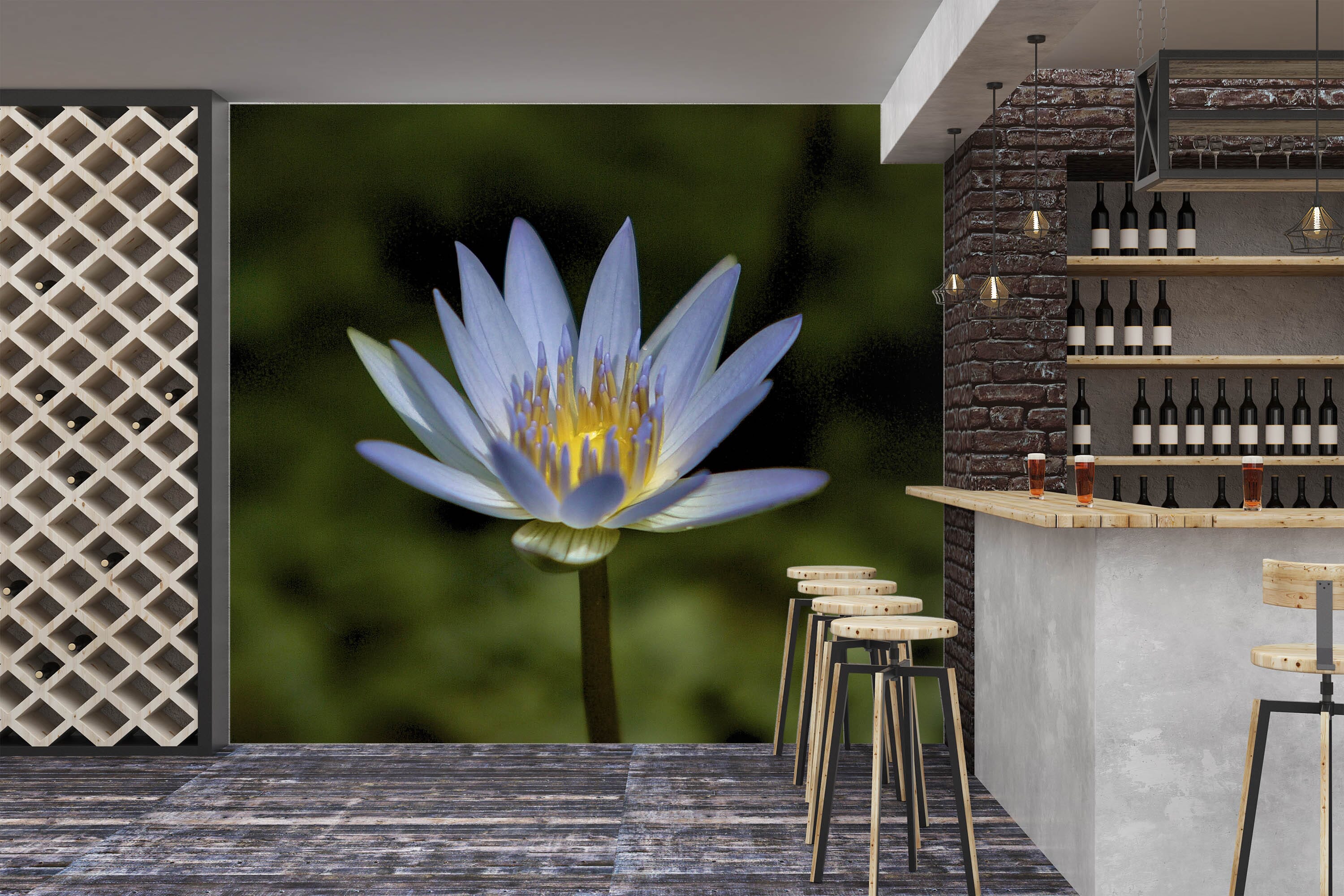 3D Lavendar Water Lily 115 Kathy Barefield Wall Mural Wall Murals Wallpaper AJ Wallpaper 2 