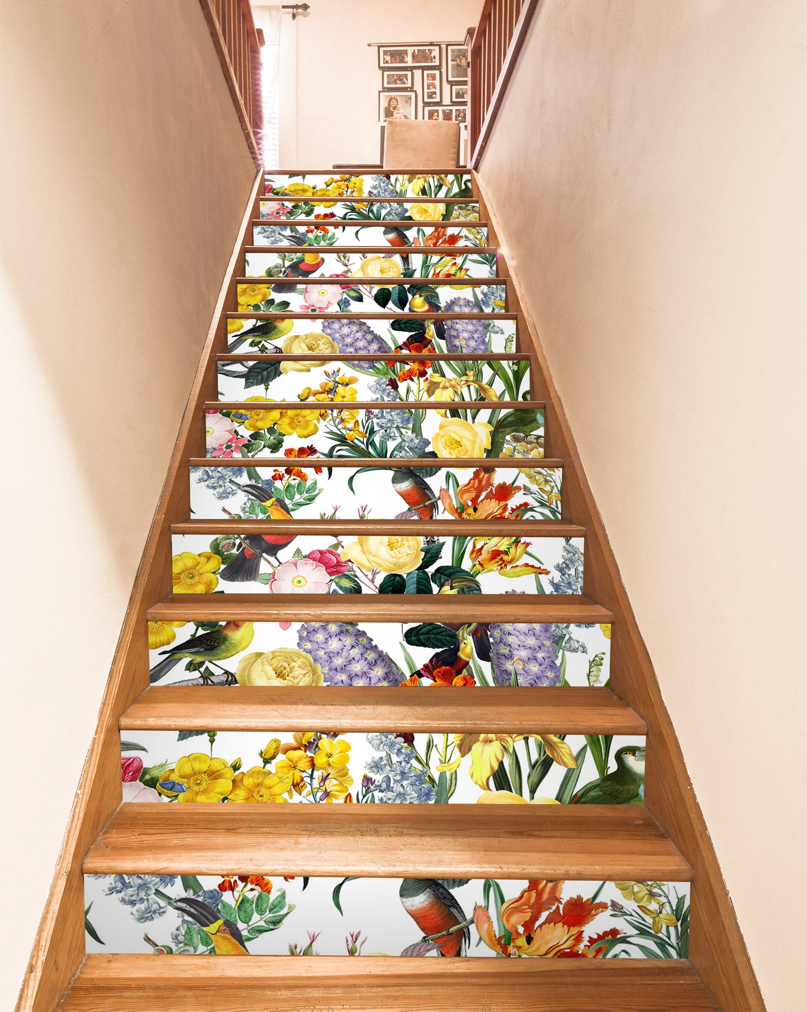 3D Colorful Flower Bird 10413 Uta Naumann Stair Risers