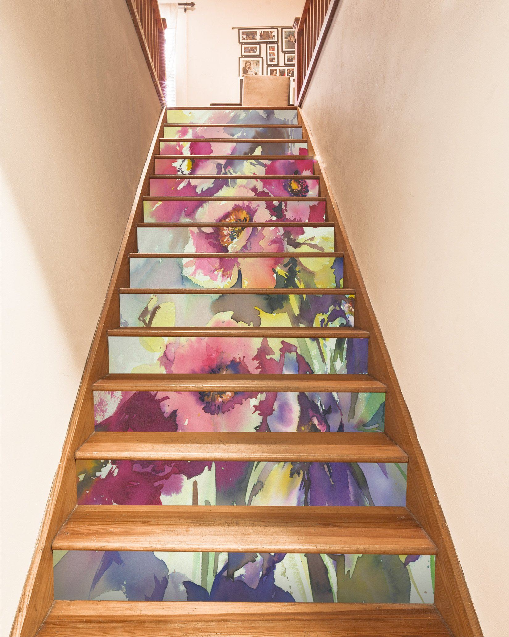 3D Flowers 2753 Stair Risers Wallpaper AJ Wallpaper 