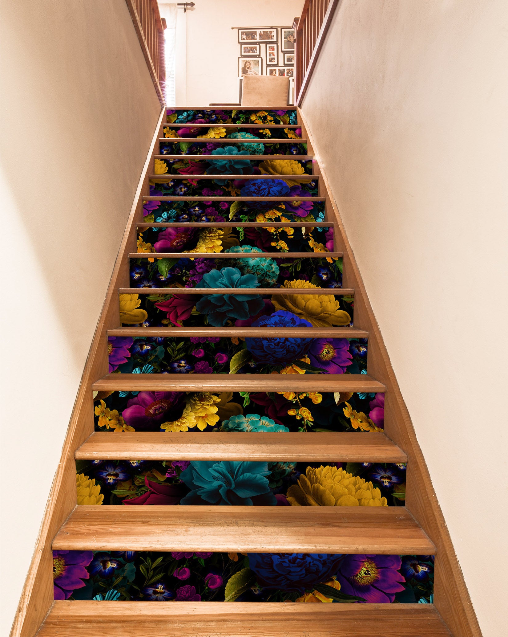 3D Colorful Flowers 103207 Uta Naumann Stair Risers