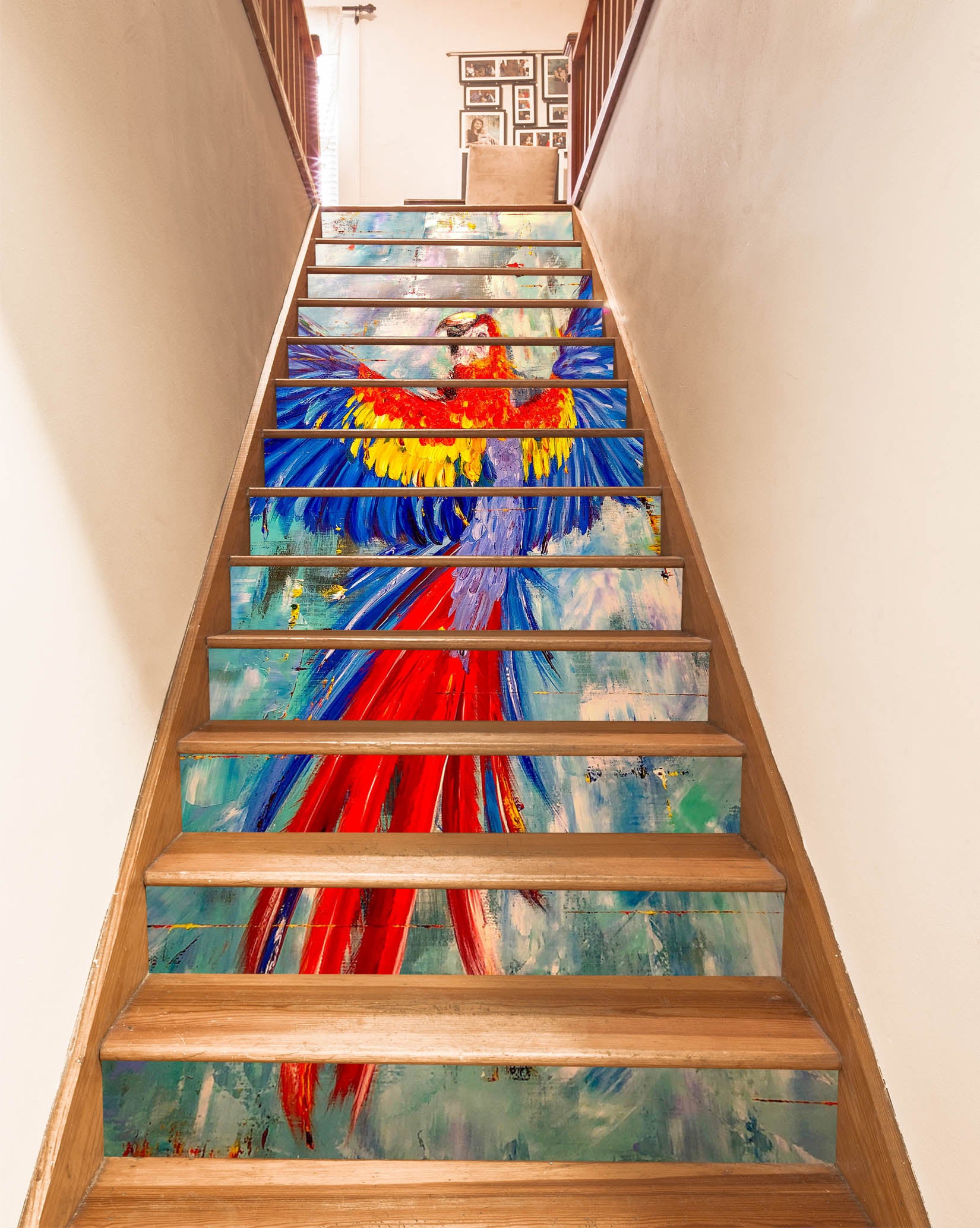 3D Colorful Parrot 838 Skromova Marina Stair Risers