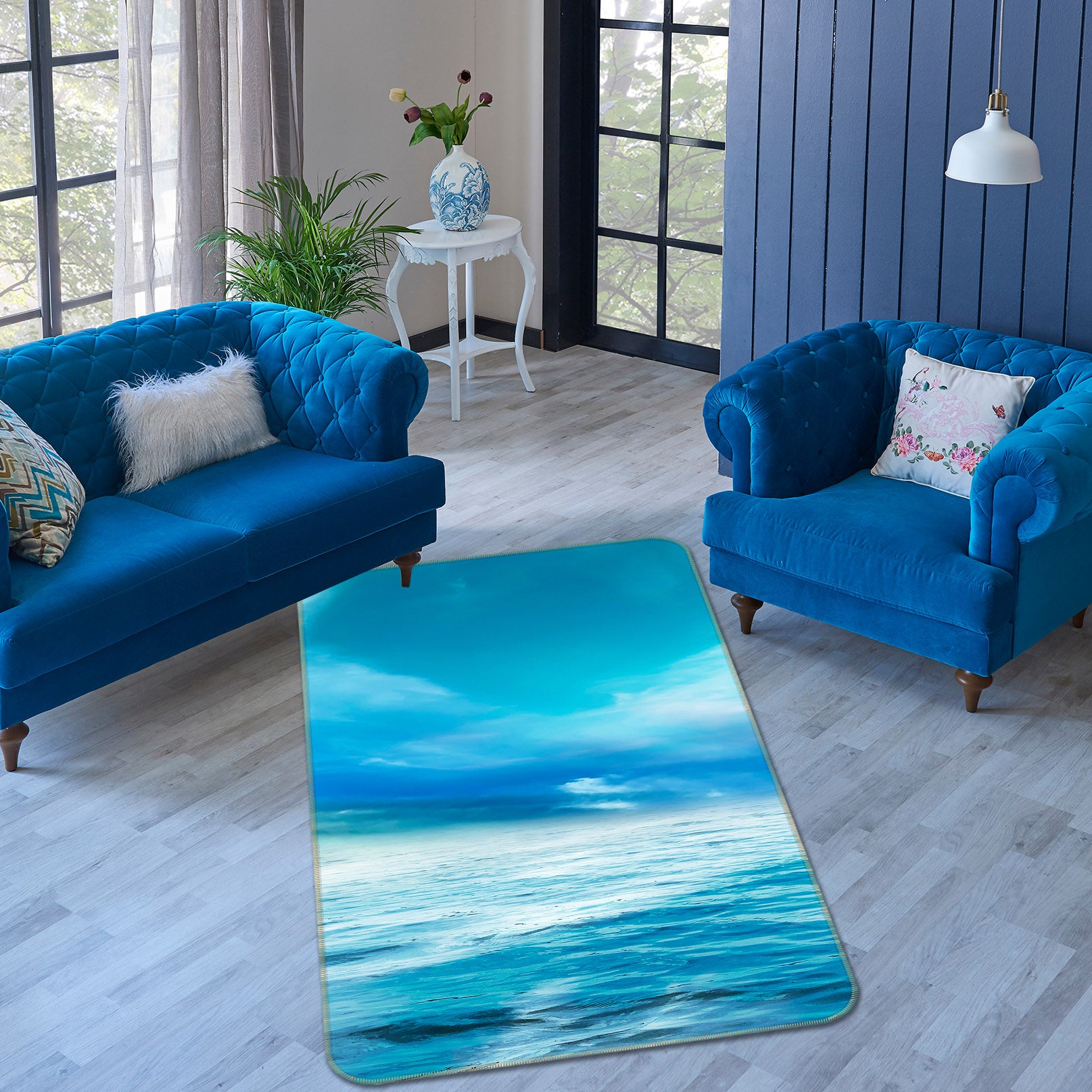 3D Seawater 26065 Non Slip Rug Mat