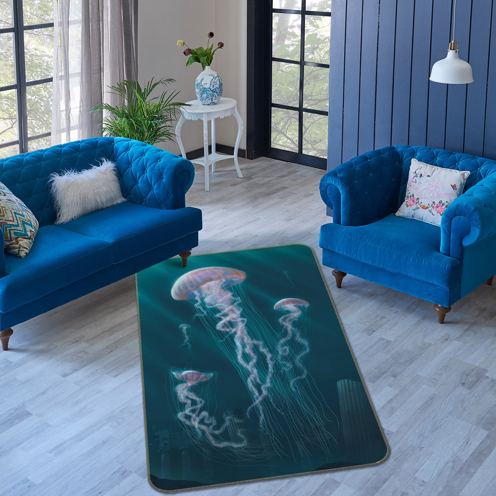 3D Jellyfish 84233 Vincent Hie Rug Non Slip Rug Mat