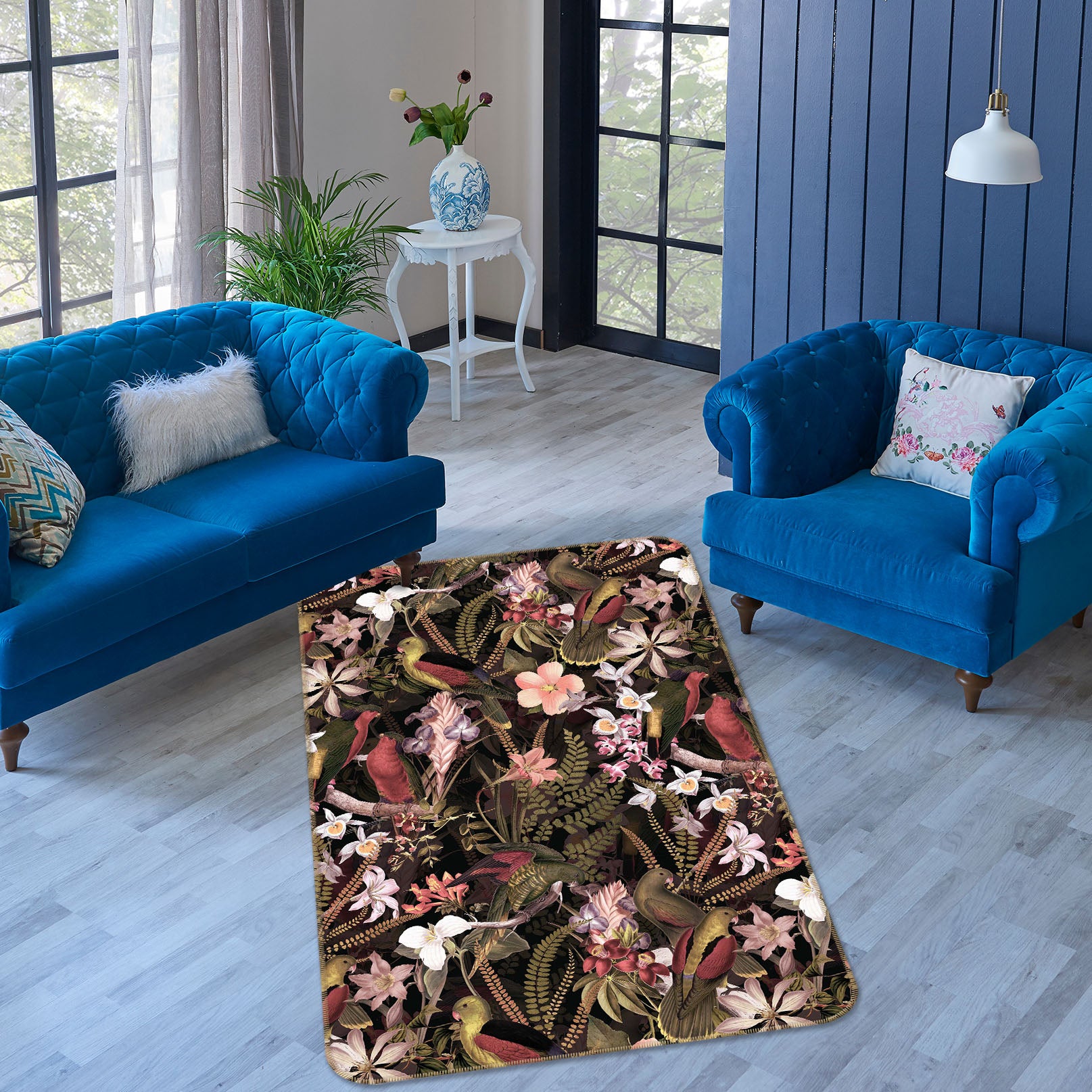 3D Floret Bloom 179 Uta Naumann Rug Non Slip Rug Mat