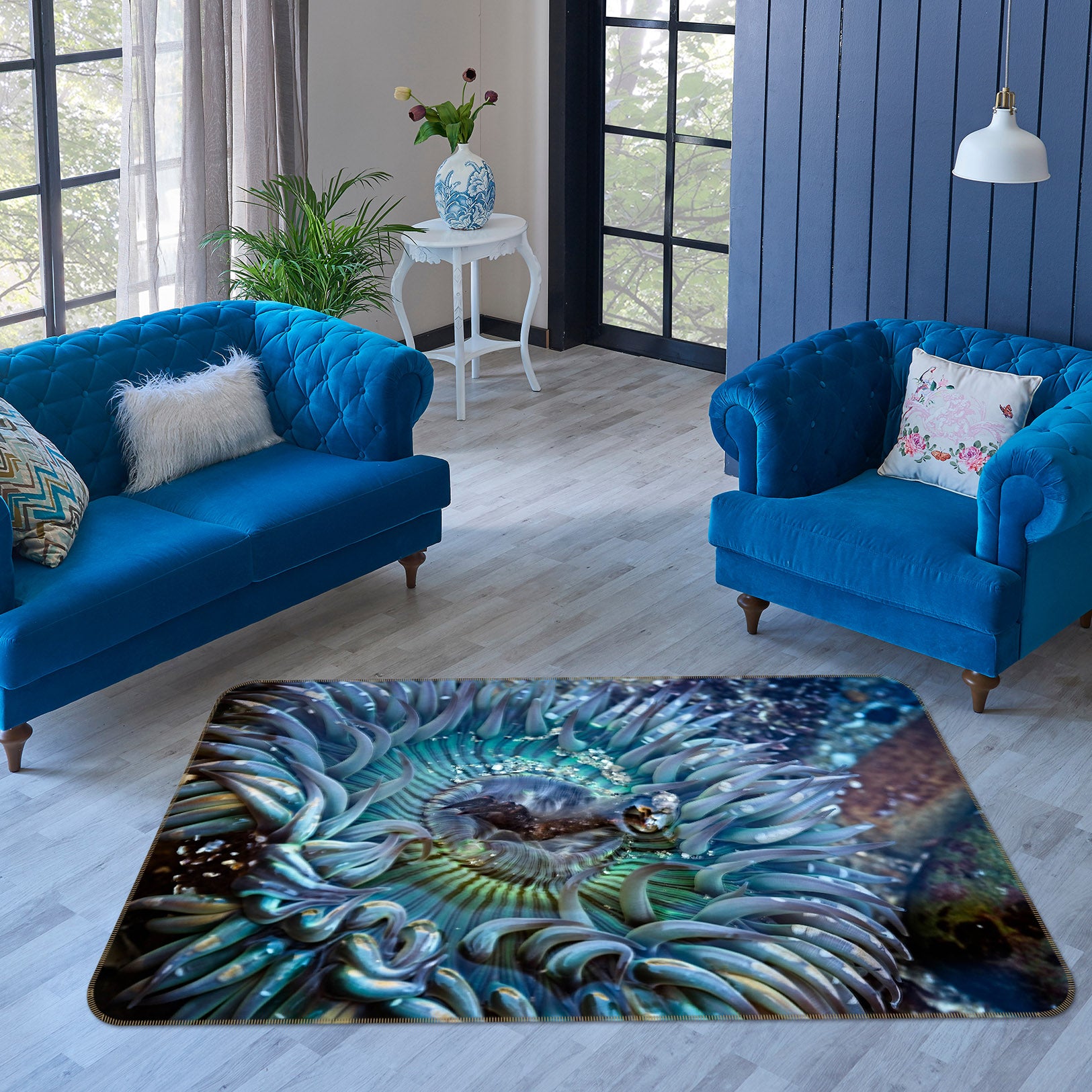 3D Flower Drops 84082 Kathy Barefield Rug Non Slip Rug Mat