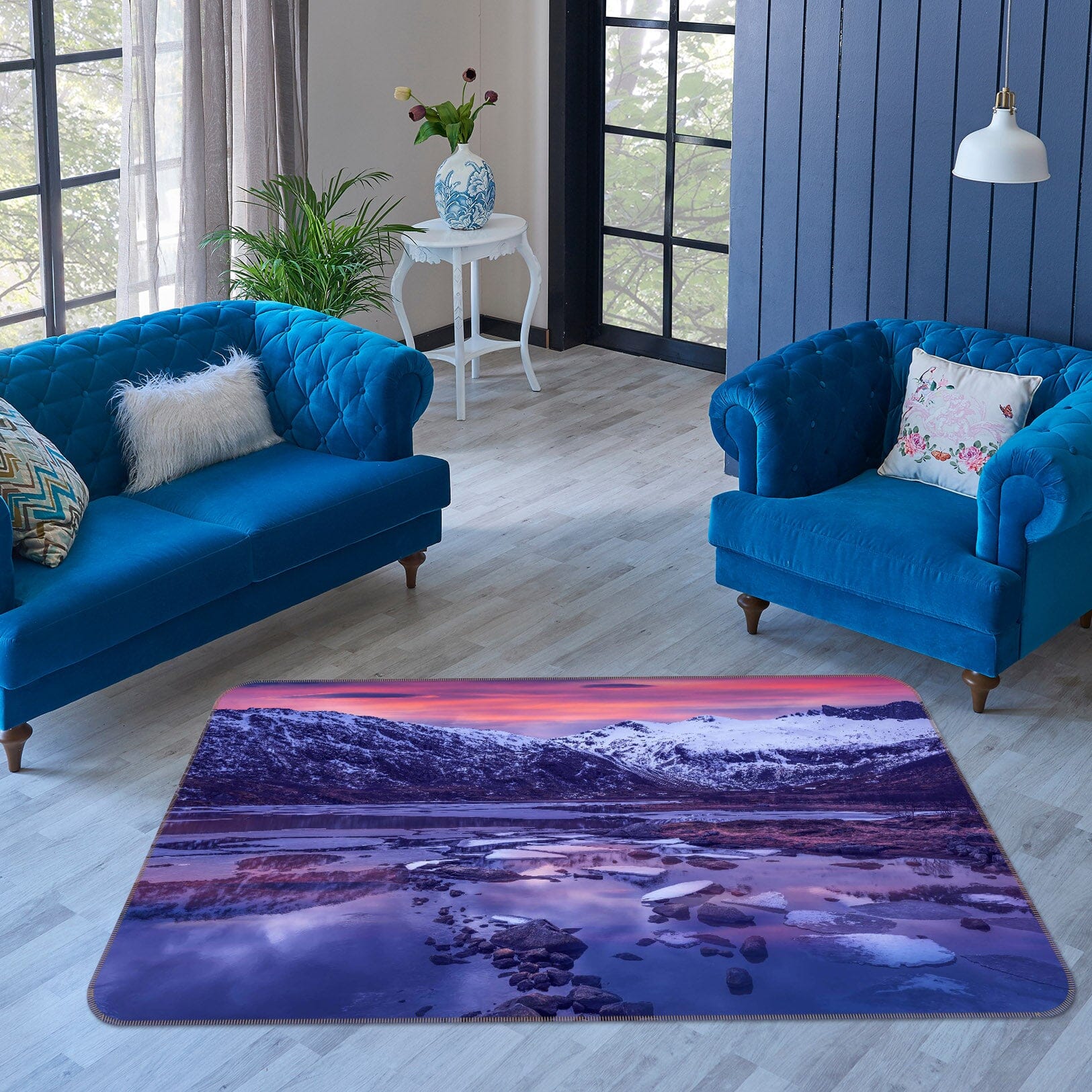 3D Purple Glacier 1126 Marco Carmassi Rug Non Slip Rug Mat Mat AJ Creativity Home 