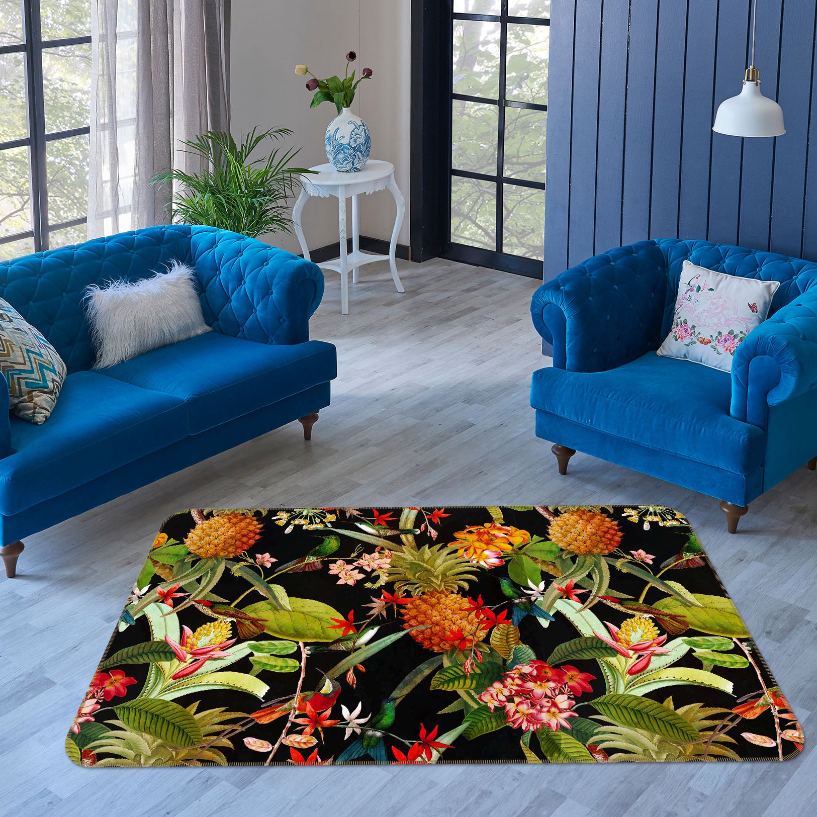 3D Bright Flowers 153 Uta Naumann Rug Non Slip Rug Mat