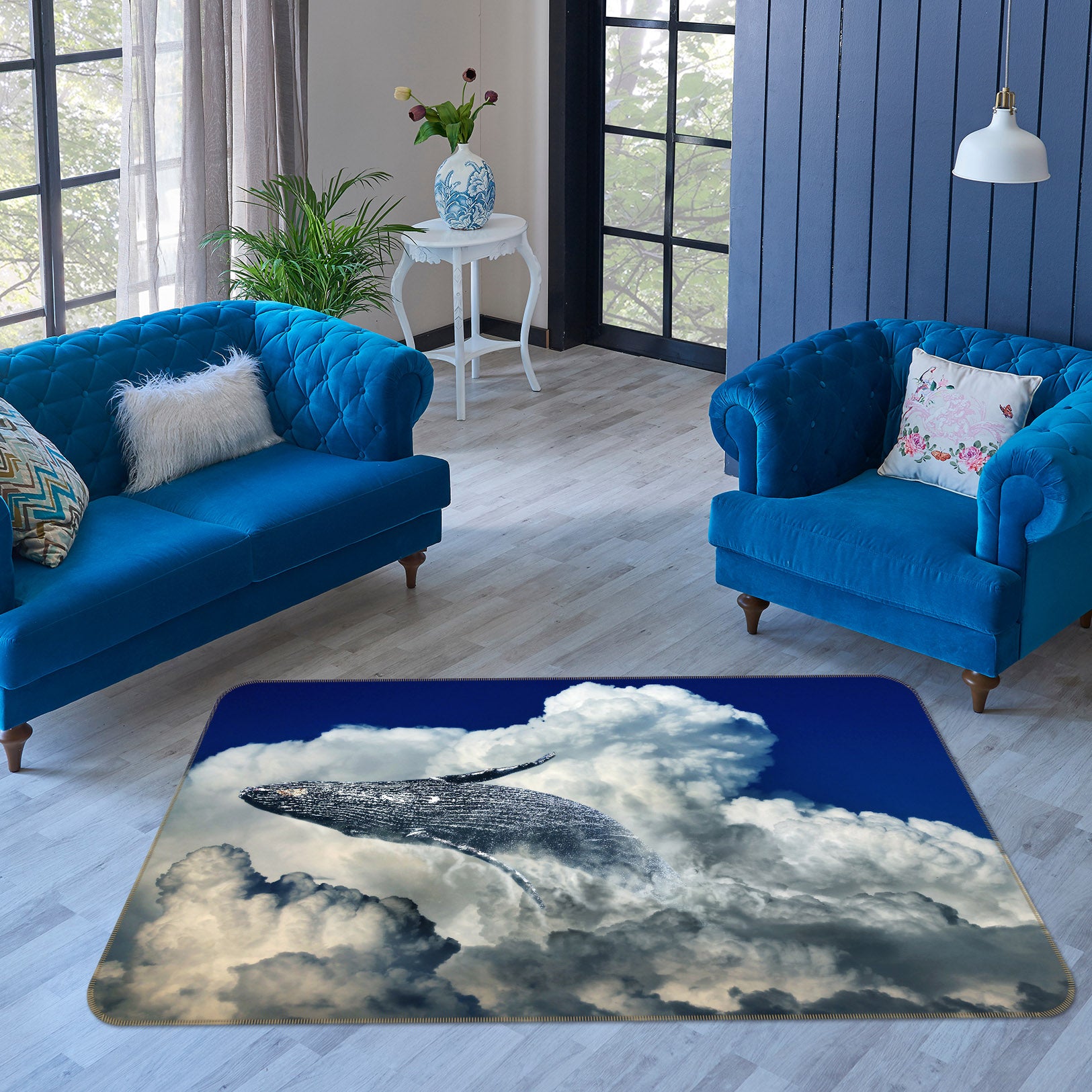 3D Clouds 69029 Animal Non Slip Rug Mat