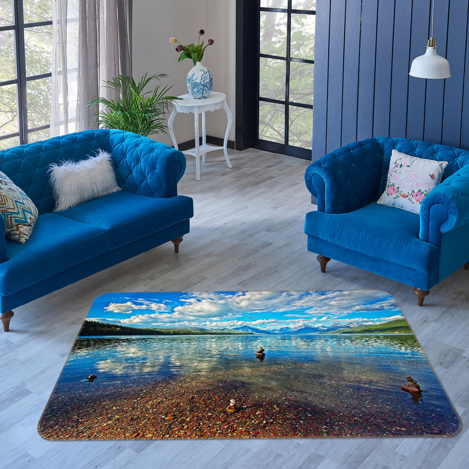 3D Sky Lake 84073 Kathy Barefield Rug Non Slip Rug Mat