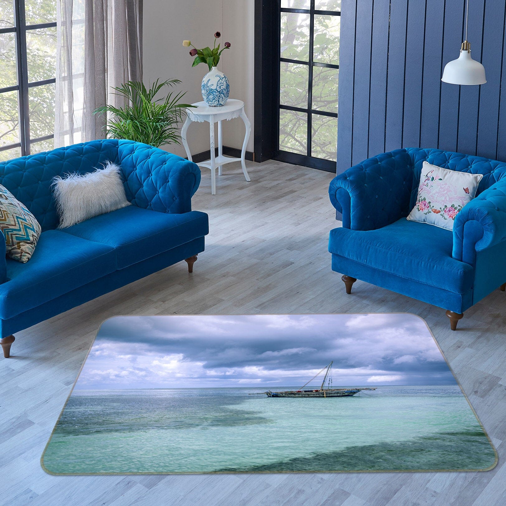 3D Sea Boat 1102 Marco Carmassi Rug Non Slip Rug Mat Mat AJ Creativity Home 