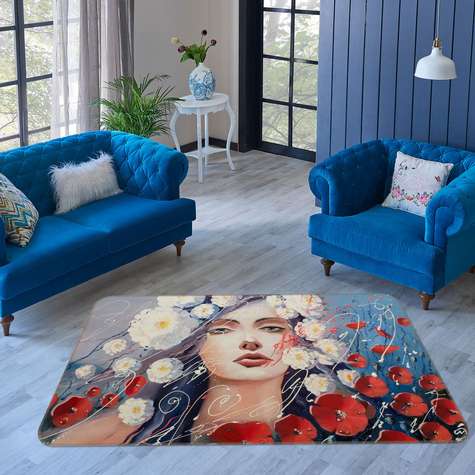 3D Veil Woman 1019 Non Slip Rug Mat