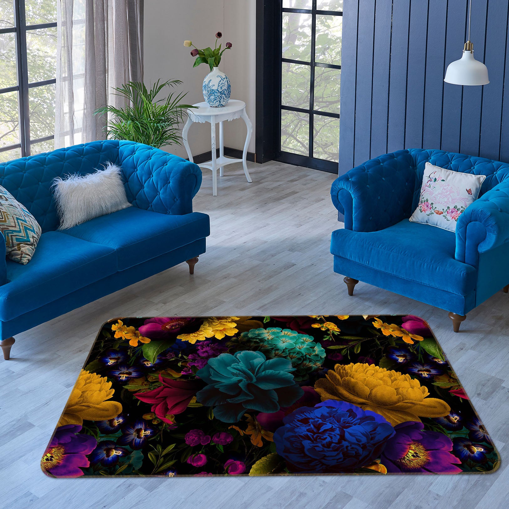 3D Bright Flowers 104 Uta Naumann Rug Non Slip Rug Mat