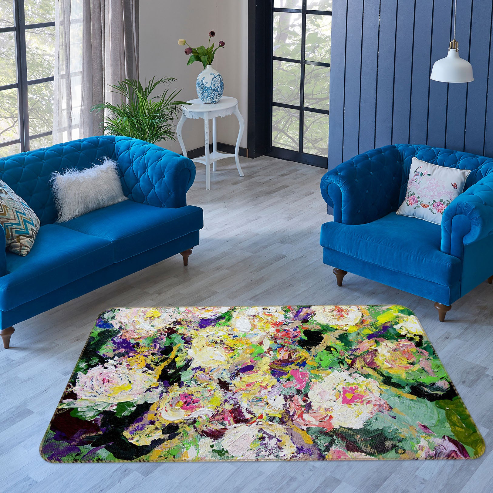 3D Country Garden 1117 Allan P. Friedlander Rug Non Slip Rug Mat