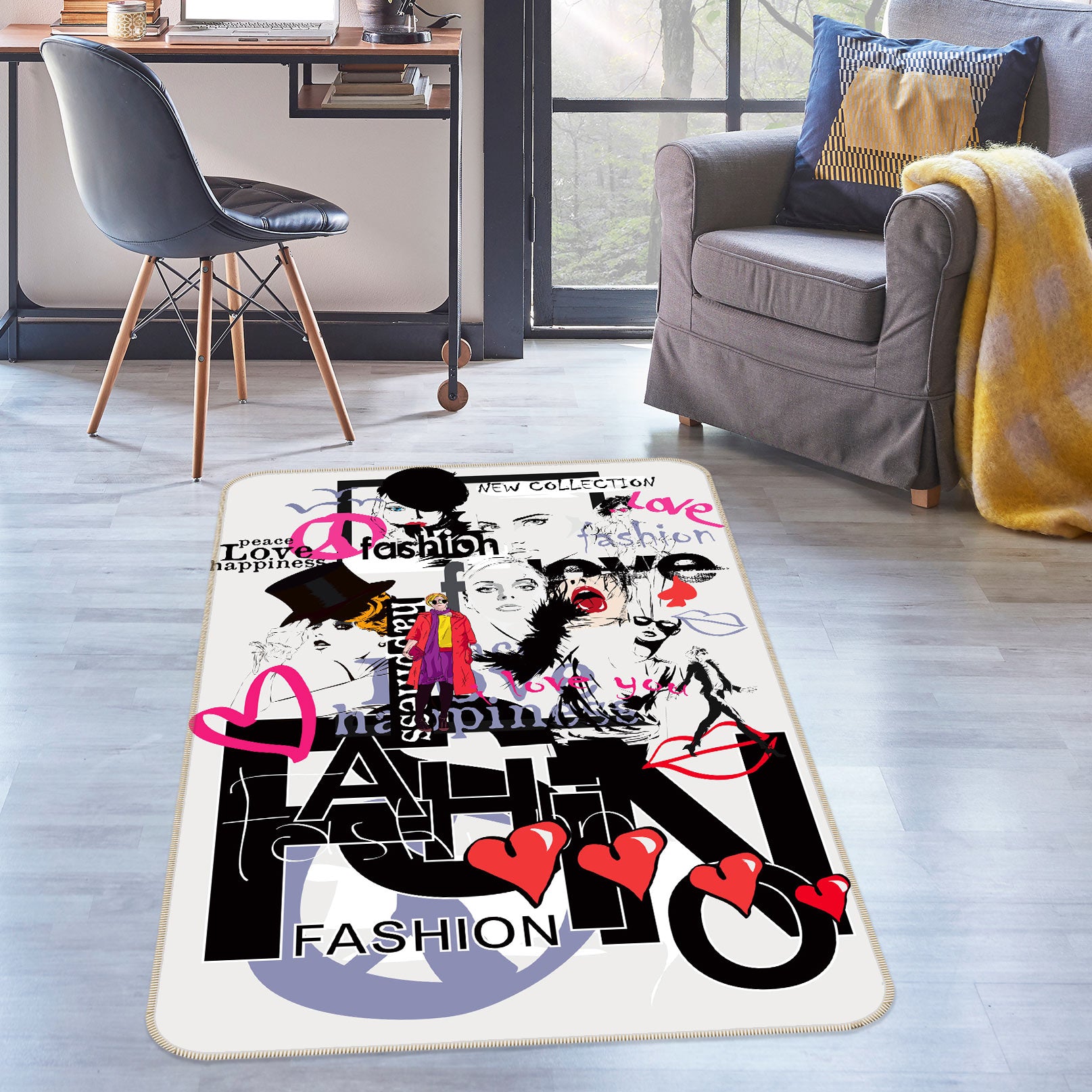 3D Fashion Women 77248 Non Slip Rug Mat