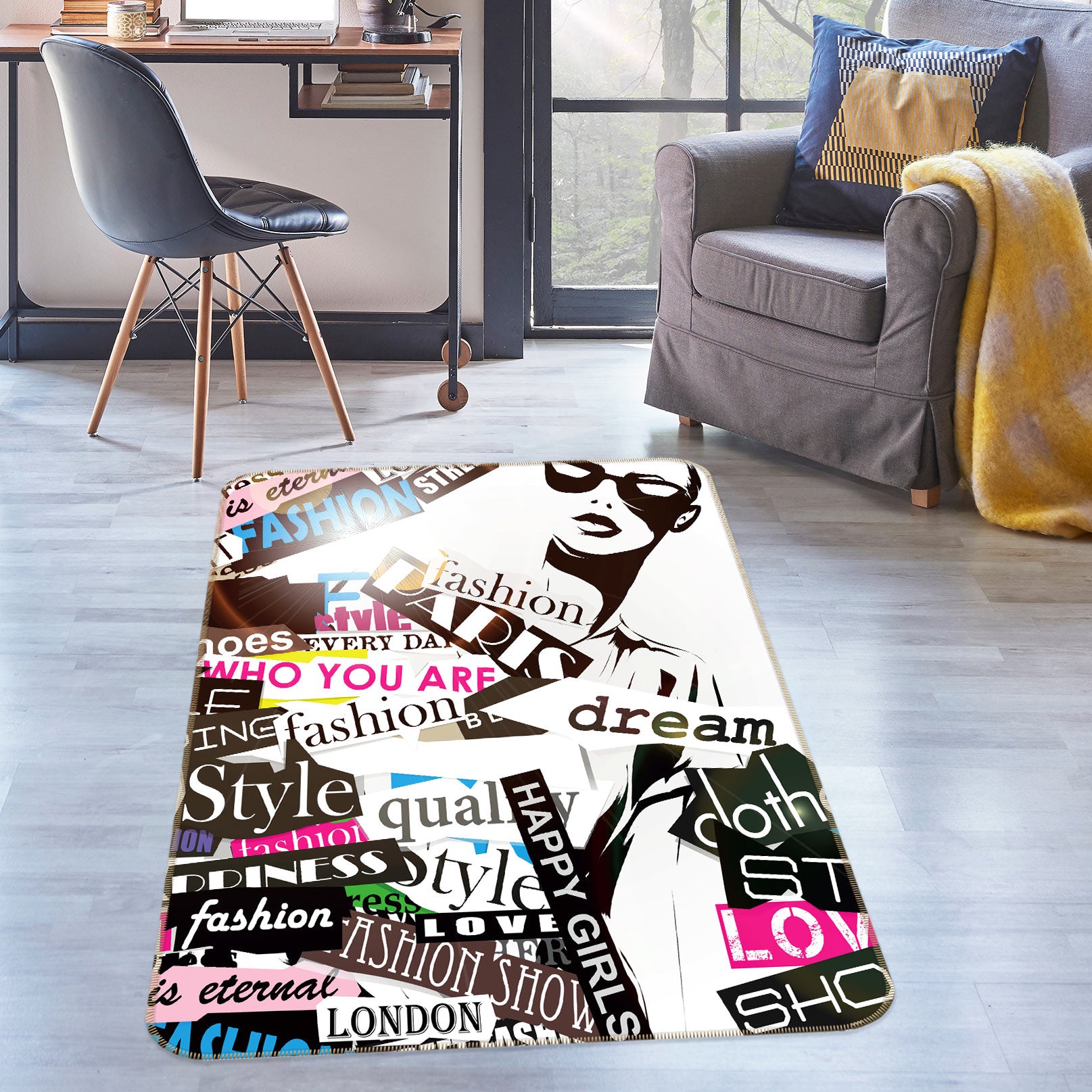 3D Fashion Women 77249 Non Slip Rug Mat