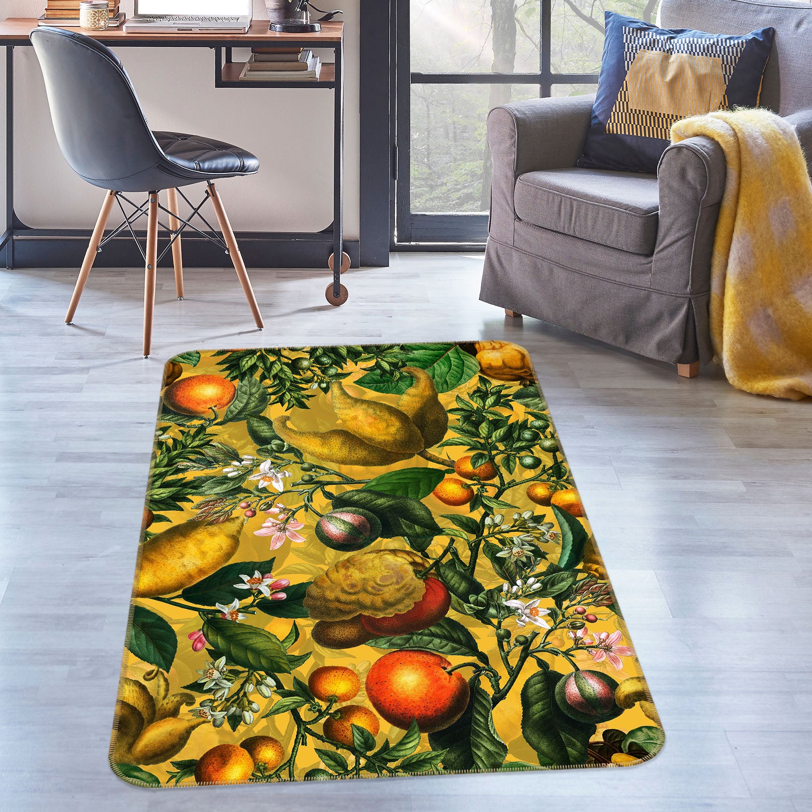 3D Golden Oranges 186 Uta Naumann Rug Non Slip Rug Mat