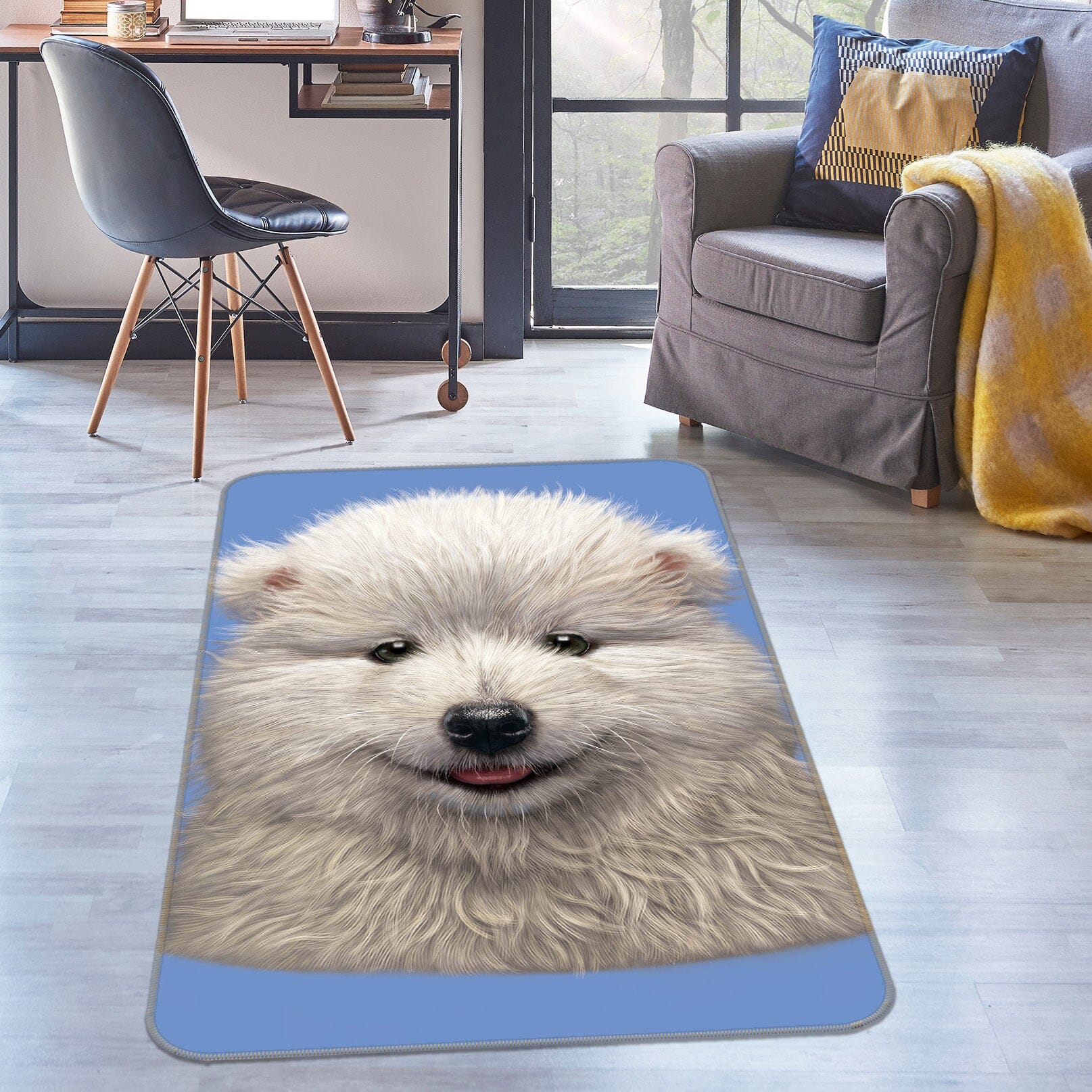 3D Samoyed Puppy 1062 Vincent Hie Rug Non Slip Rug Mat Mat AJ Creativity Home 