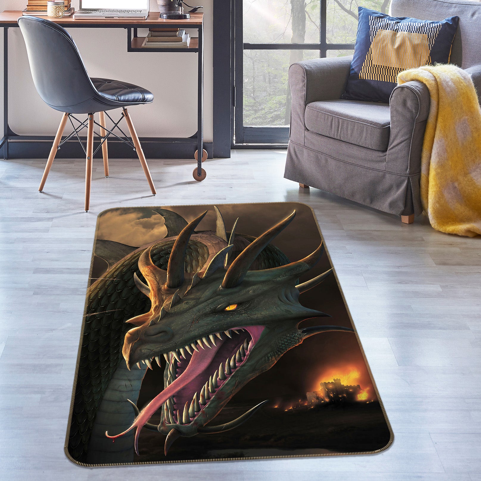 3D Dragon 84196 Vincent Hie Rug Non Slip Rug Mat