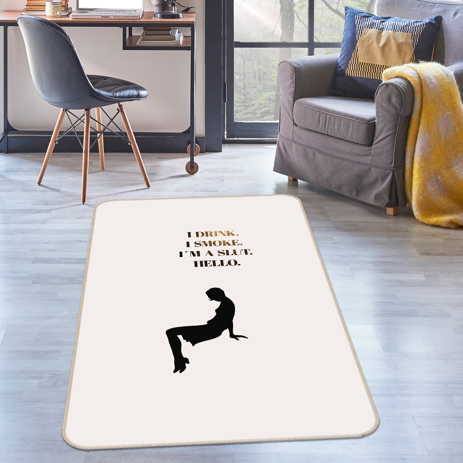 3D Elegant Woman 1052 Boris Draschoff Rug Non Slip Rug Mat