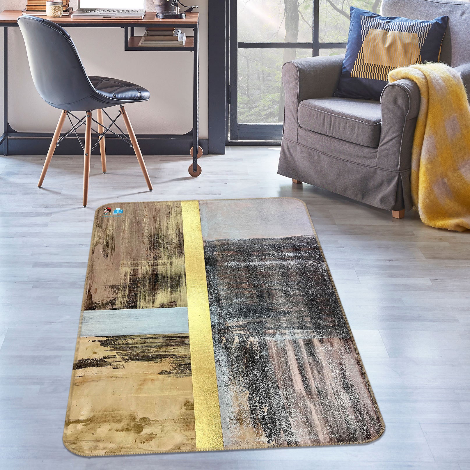 3D Vintage Paint 3056 Skromova Marina Rug Non Slip Rug Mat