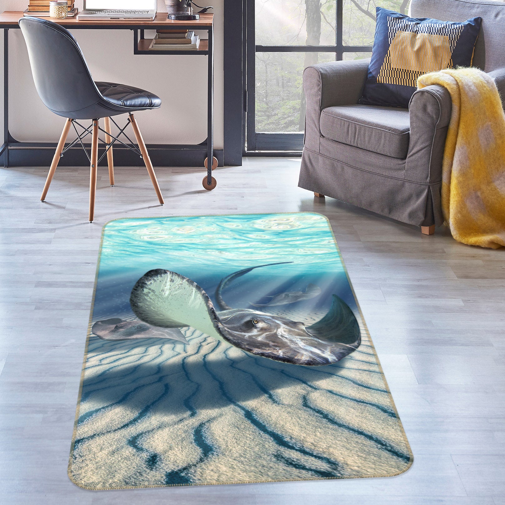 3D Seabed Fish 83107 Jerry LoFaro Rug Non Slip Rug Mat