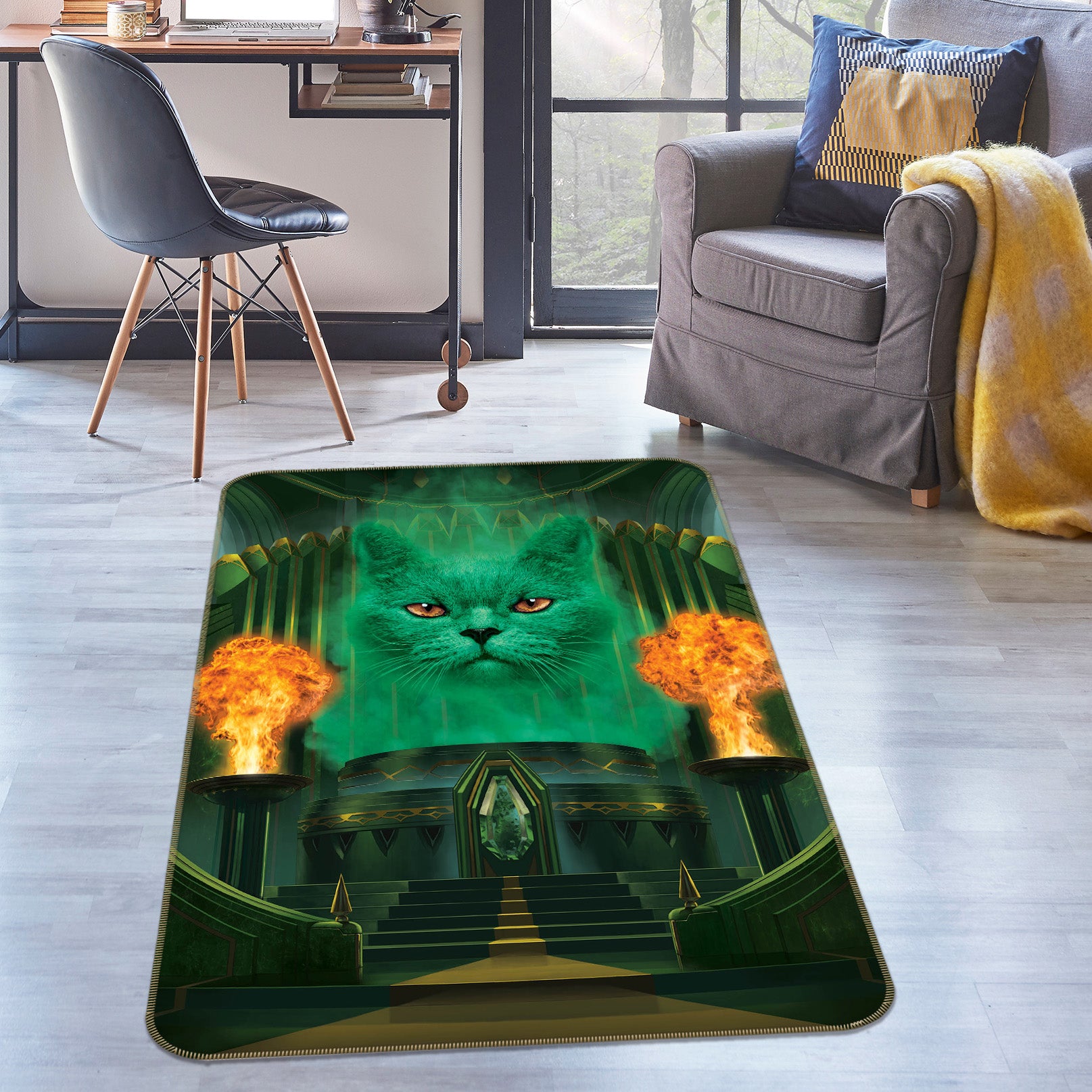 3D Cat Palace 84204 Vincent Hie Rug Non Slip Rug Mat