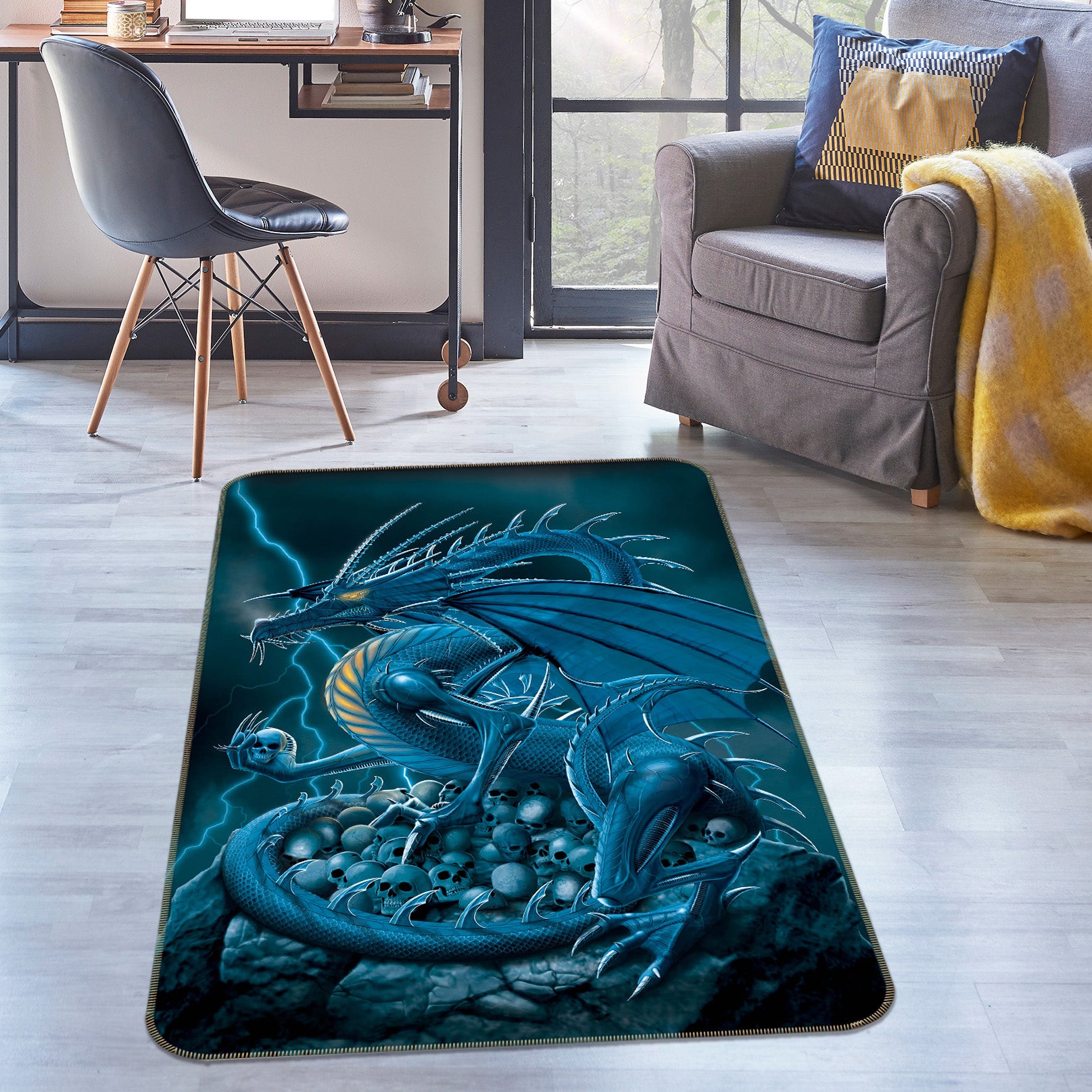 3D Big Dragon 84192 Vincent Hie Rug Non Slip Rug Mat