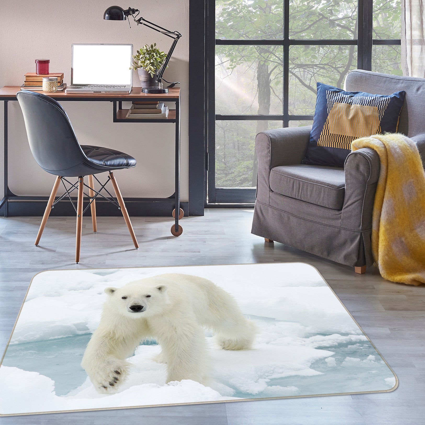 3D Polar Bear 38120 Animal Non Slip Rug Mat