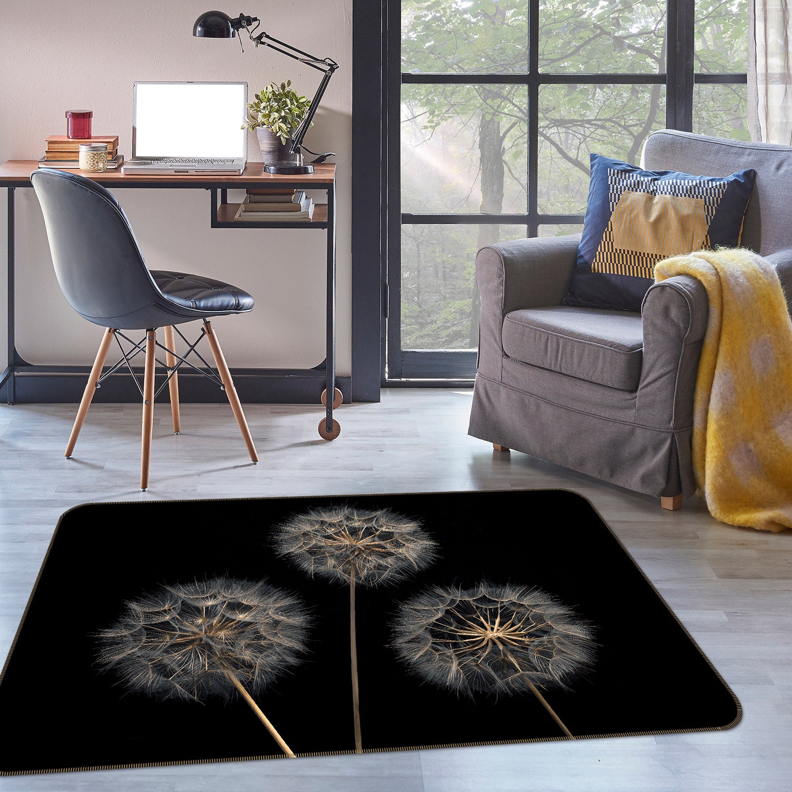 3D Dandelion 83264 Assaf Frank Rug Non Slip Rug Mat