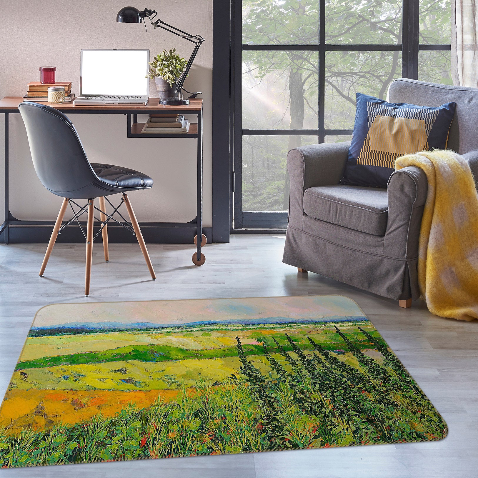 3D Summer Field 1028 Allan P. Friedlander Rug Non Slip Rug Mat