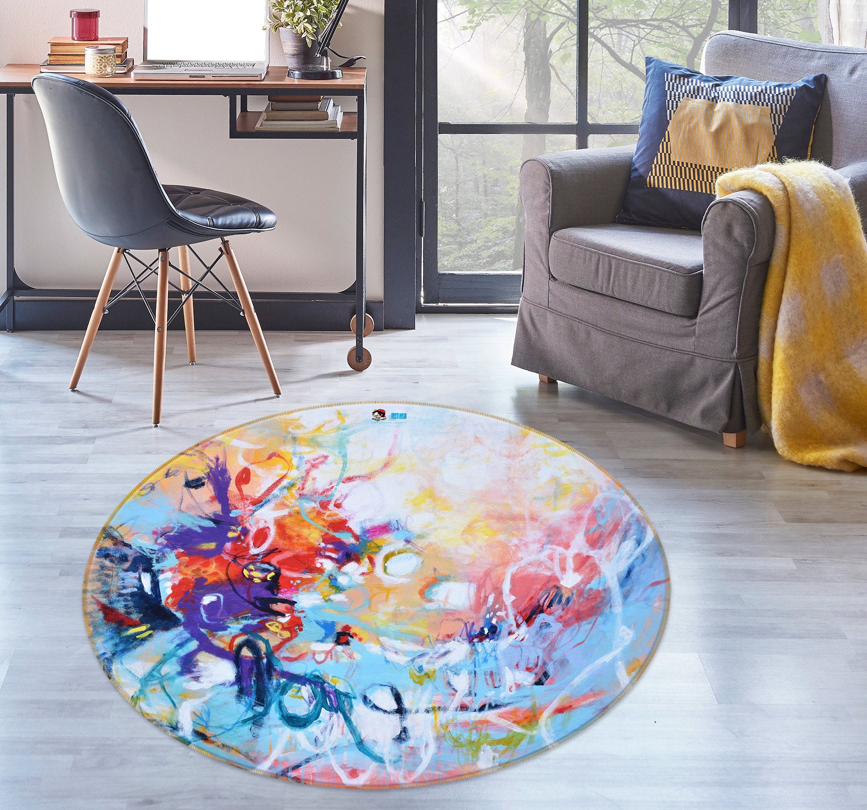 3D Art Paintings 1350 Misako Chida Rug Round Non Slip Rug Mat