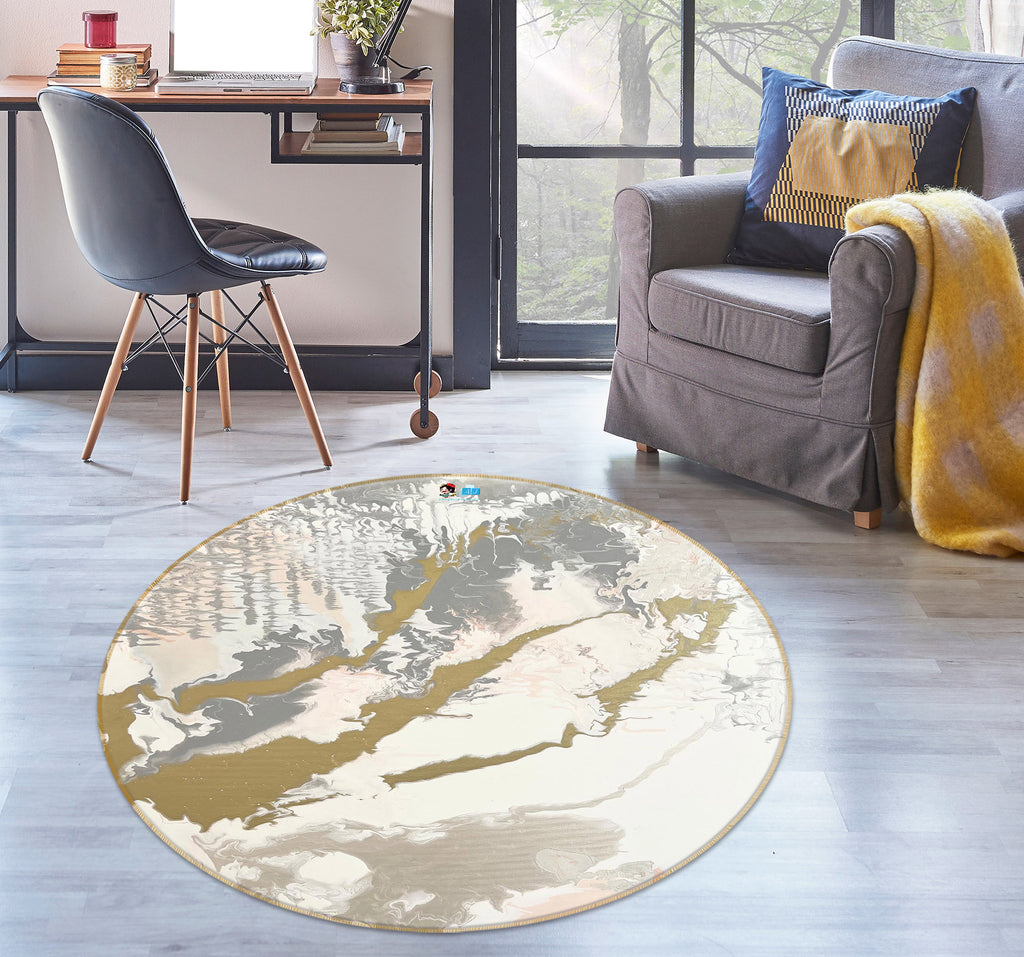 3D White Spray 3876 Skromova Marina Rug Round Non Slip Rug Mat