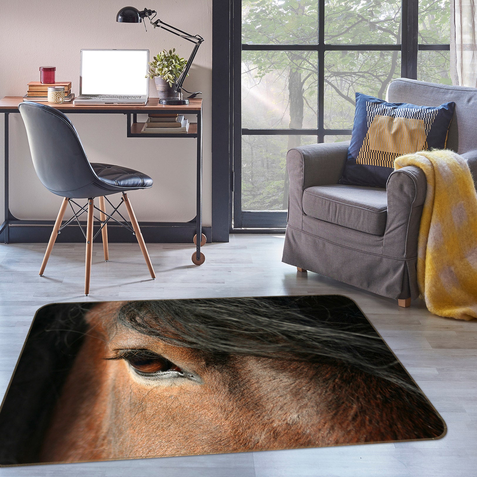 3D Horse Eye 68164 Animal Non Slip Rug Mat